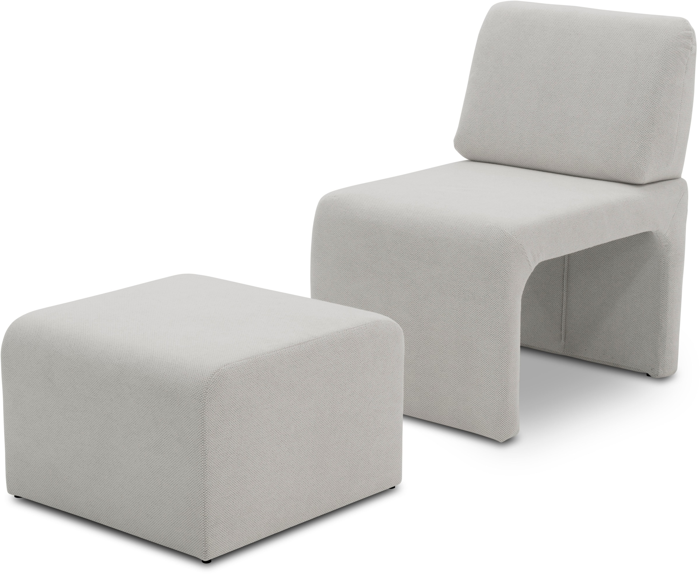 Sessel »mit Hocker 700017 ideal für kleine Räume, platzsparend, bequem«, Hocker unter...