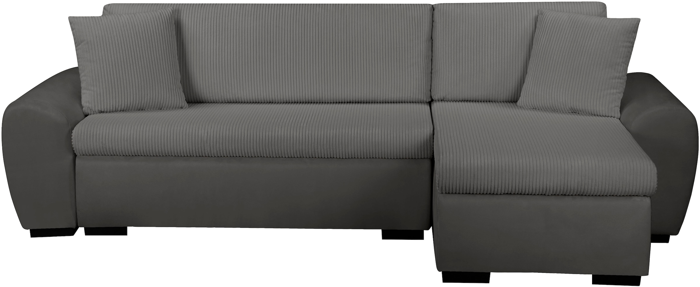 OTTO home Ecksofa »KIVELLA Cord-Struktur, L-Form, 240 cm« Schlaffunktion(128/191), Bettkasten, Cord-Struktur-Mix