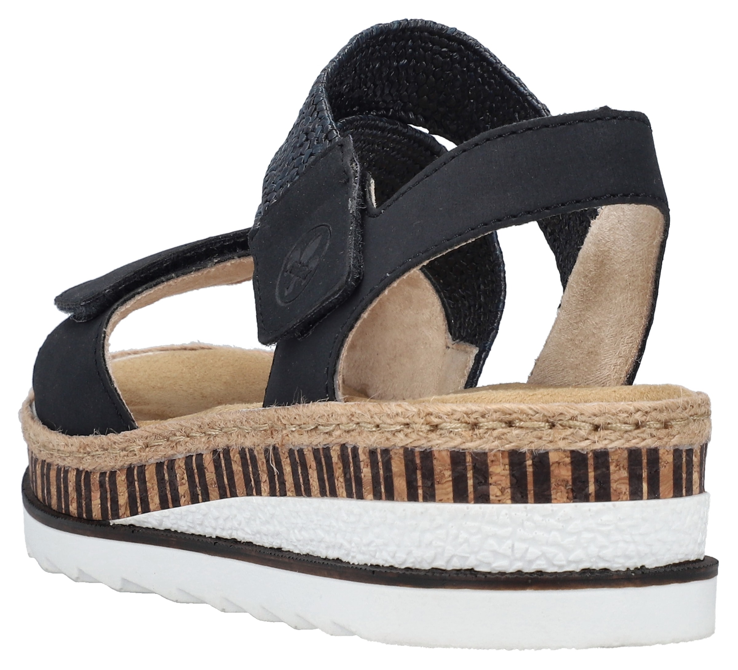 Rieker Keilsandalette, Riemchensandale, Sommerschuh, Urlaubschuh mit Klettriemchen