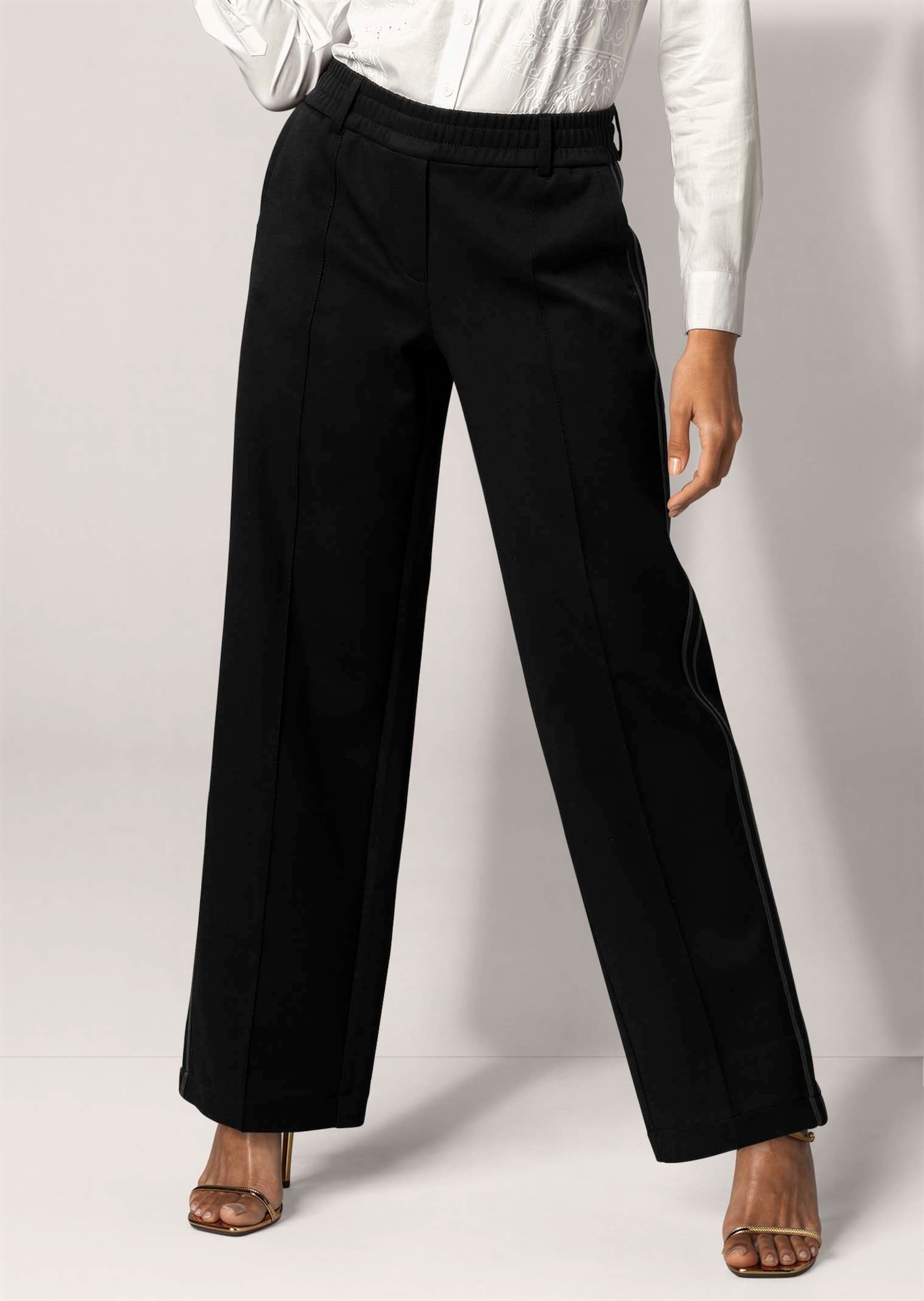 MADELEINE Jerseyhose »Hose Elegante Hose mit Galonstreifen«