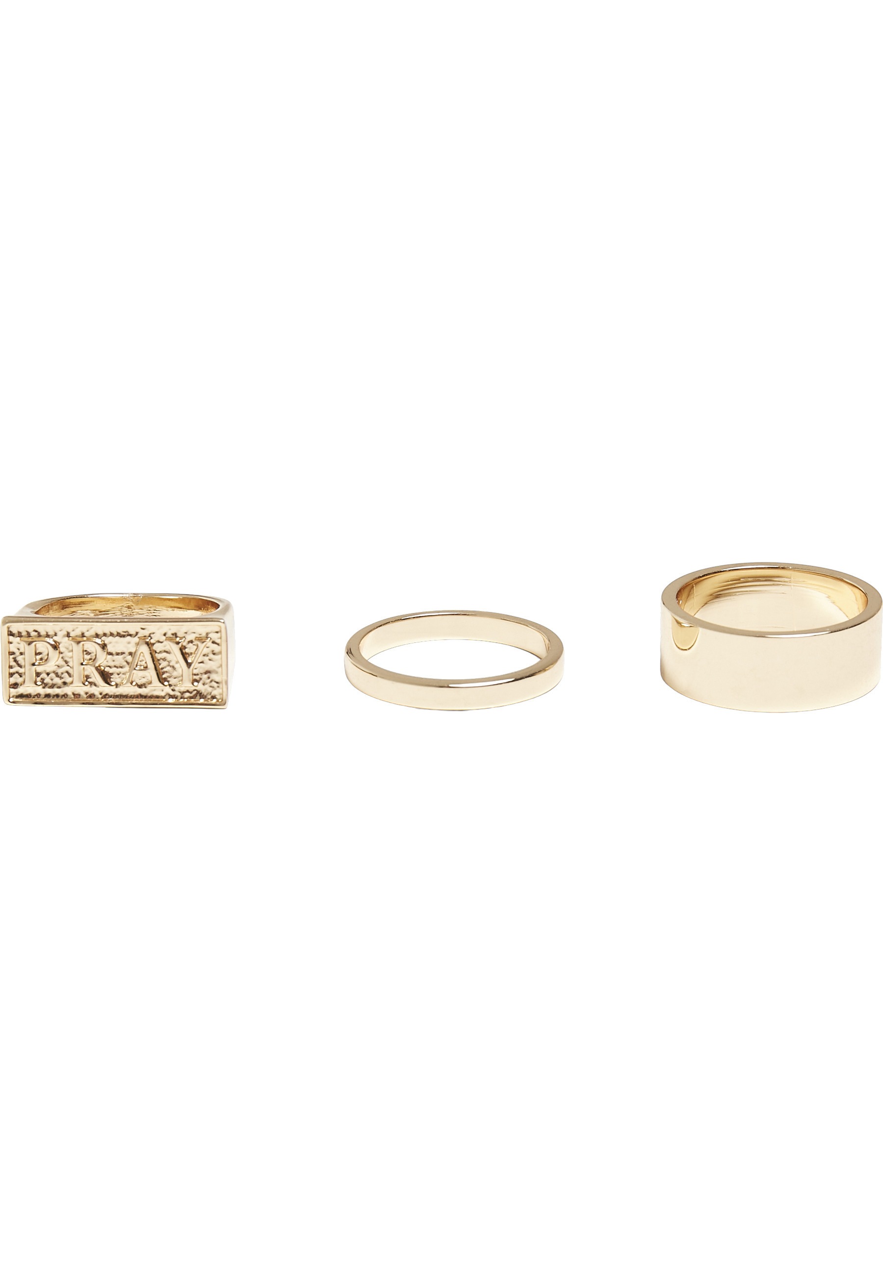 MISTERTEE Damen Ring-Set "MisterTee Unisex Pray Ring Set", S/Mgold, Fingerringe