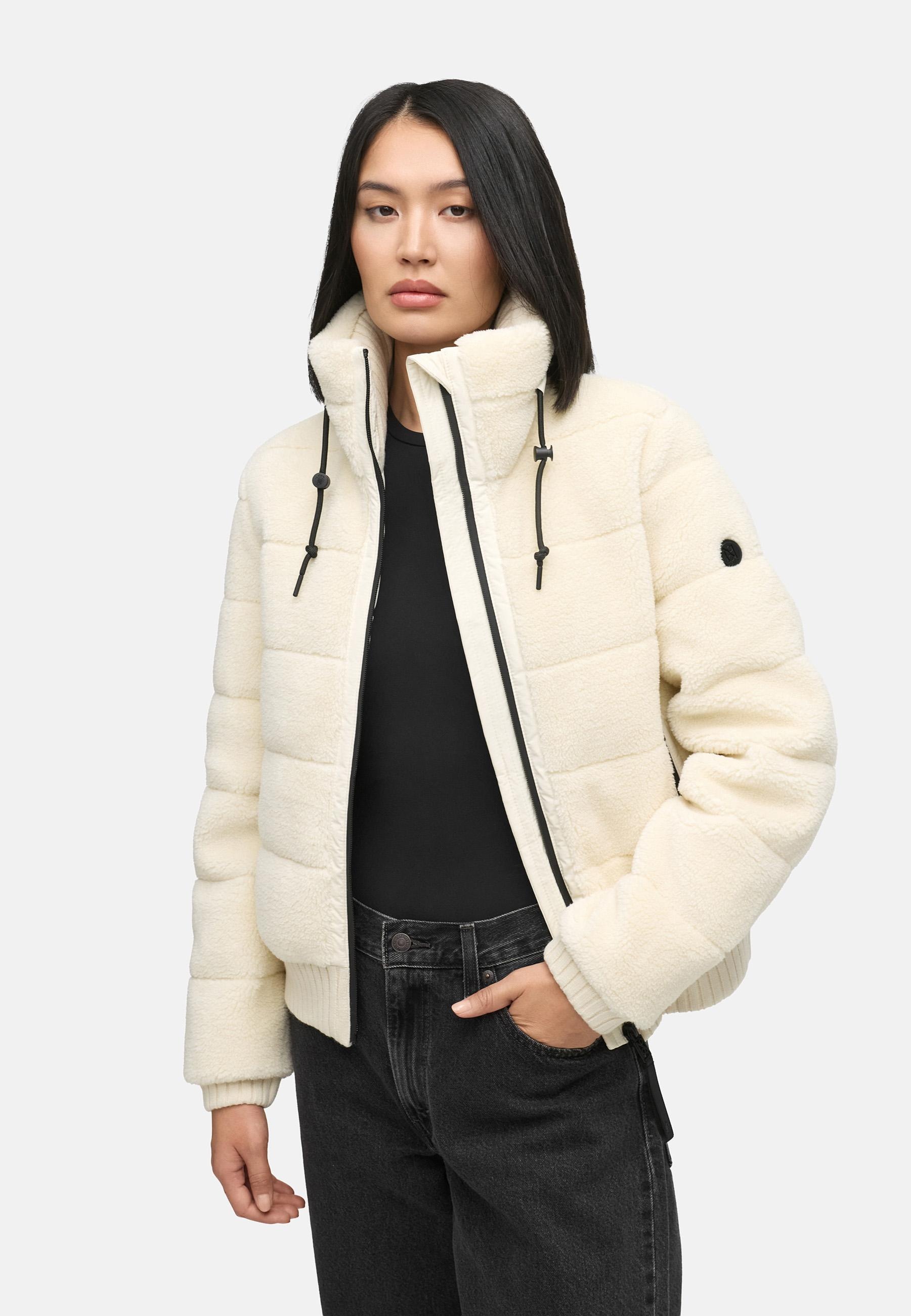 Navahoo Plüschjacke »Schneepuder 14«, warme Damen Teddyjacke für den Winter