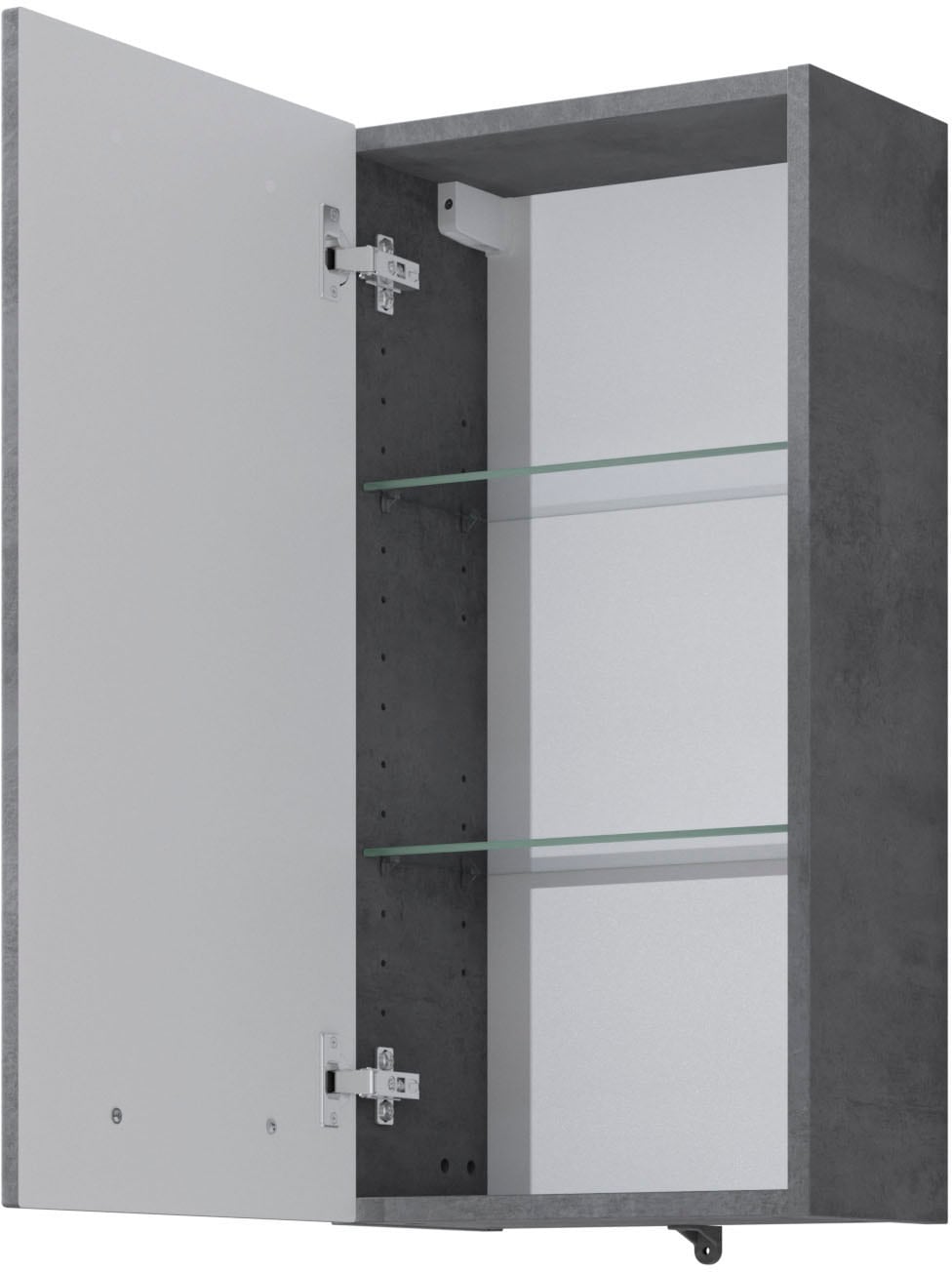 Saphir Hängeschrank »Quickset 945 Wand-Badschrank 35 cm breit mit 1 Tür und 2 Einlegeböden«, Badezimmer-Hängeschrank inkl. Türdämpfer, Griffe in Chrom Glanz