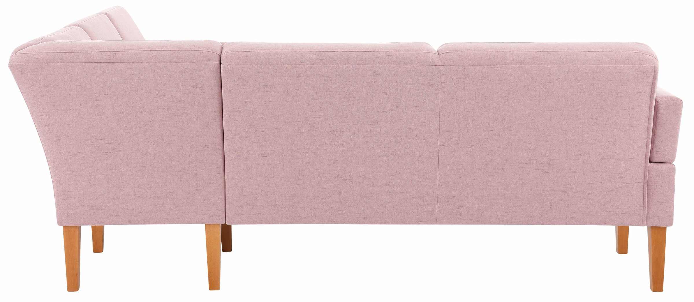 Eckbank HOME AFFAIRE "Fehmarn", rosa (flamingo), B:255cm H:98cm T:210cm, Strukturstoff (Zusammensetzung: 100% Polyester), Sitzbänke, Eckbank, wahlweise langer Schenkel links oder rechts 2