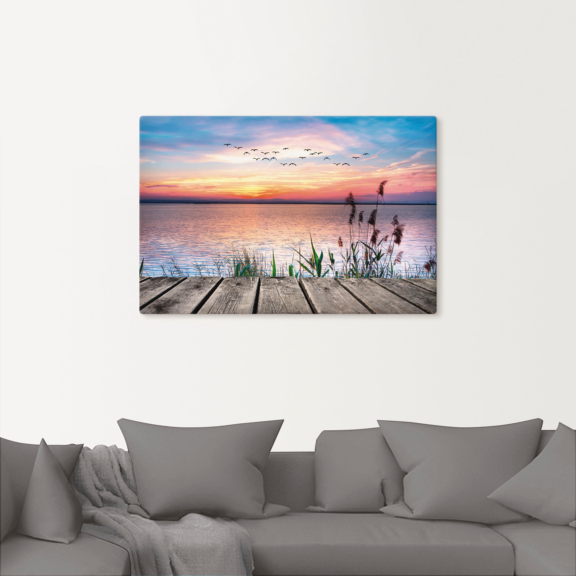 Artland Wandbild »Der See in den Farben der Wolken«, Gewässer, (1 St.), als Alubild, Outdoorbild, Leinwandbild, Poster, Wandaufkleber