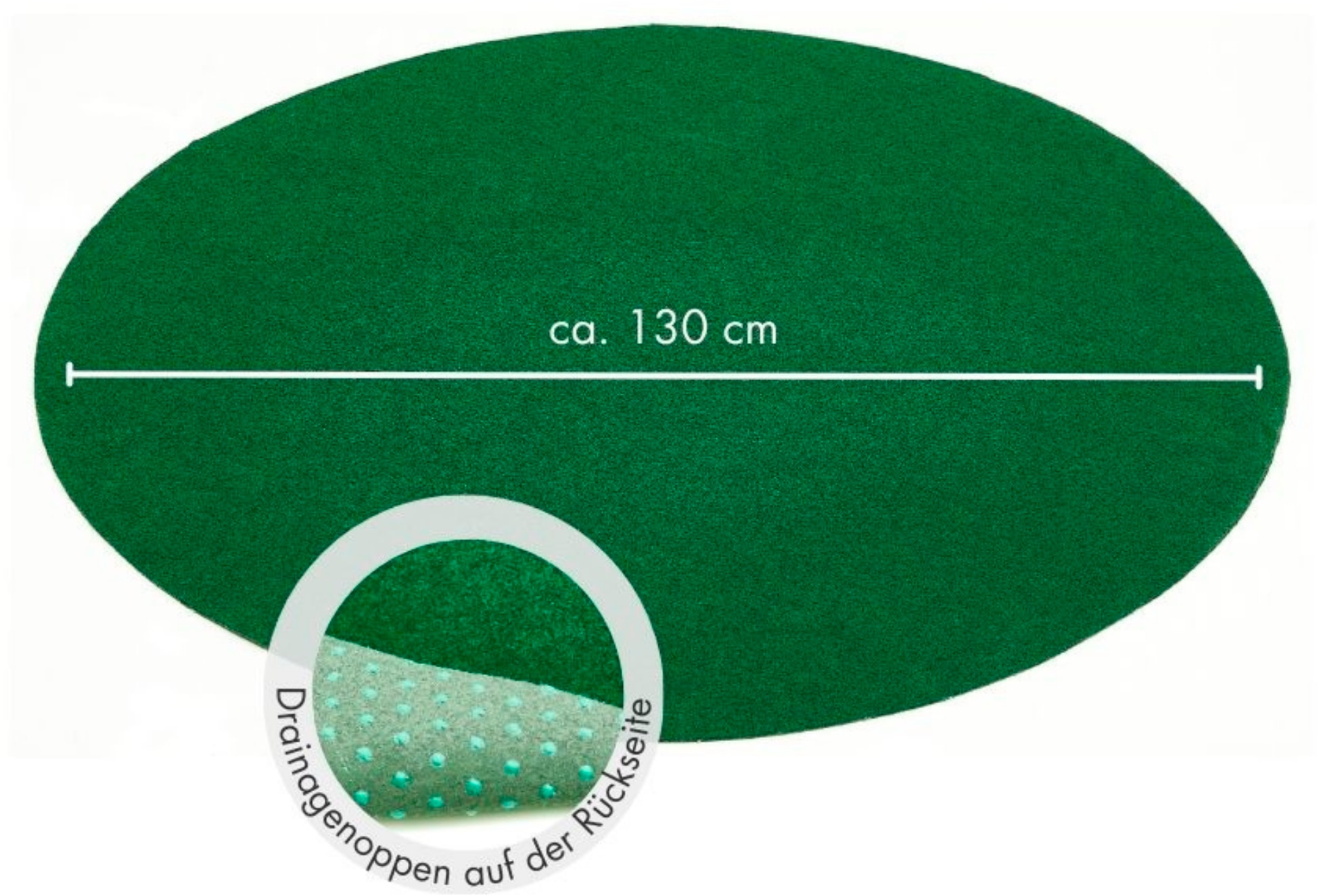 Andiamo Kunstrasen »Field, Made in Belgium«, rund, 4 mm Höhe, Rasenteppich aus Nadelfilz, mit Noppen, für Balkon & Terrasse