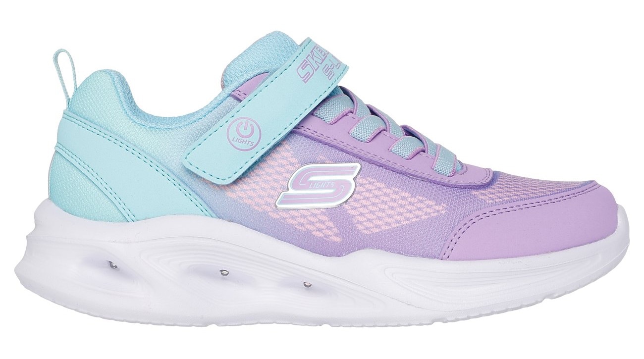 Skechers Sneaker »SKECHERS SOLA GLOW LIGHTS«, Slip-OnSneaker, Blink,-Klettverschluss, Größenschablone zum Download