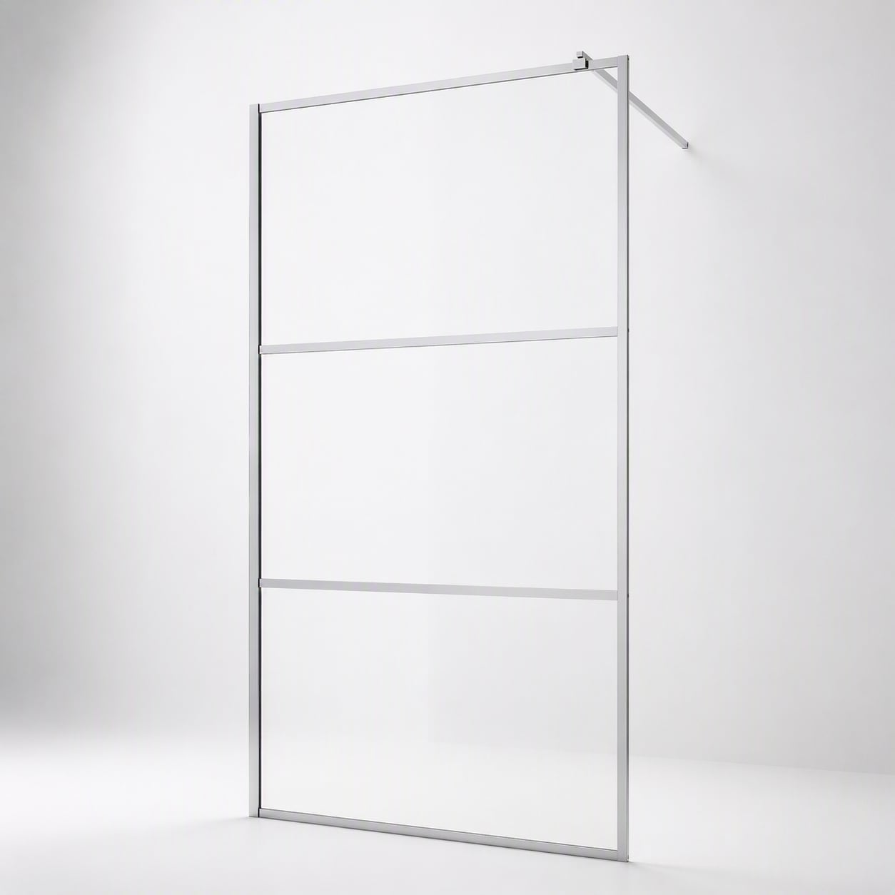 welltime Walk-in-Dusche Dreigeteilte Scheibe in trendigem Blockdesign