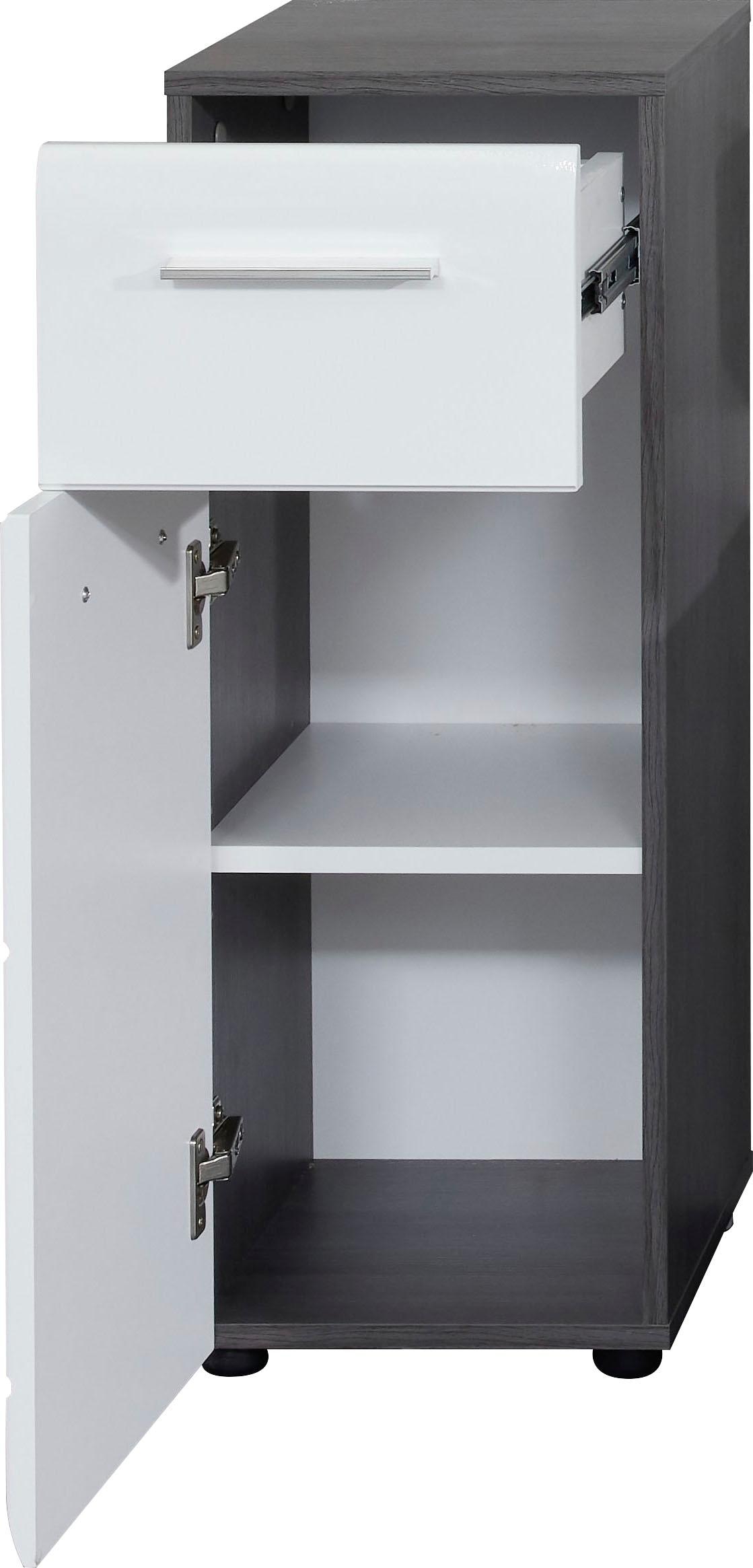 welltime Unterschrank »Sovana«, Badkommode mit Hochglanzfront und 1 Schublade - (B/T/H) 30/31/80 cm