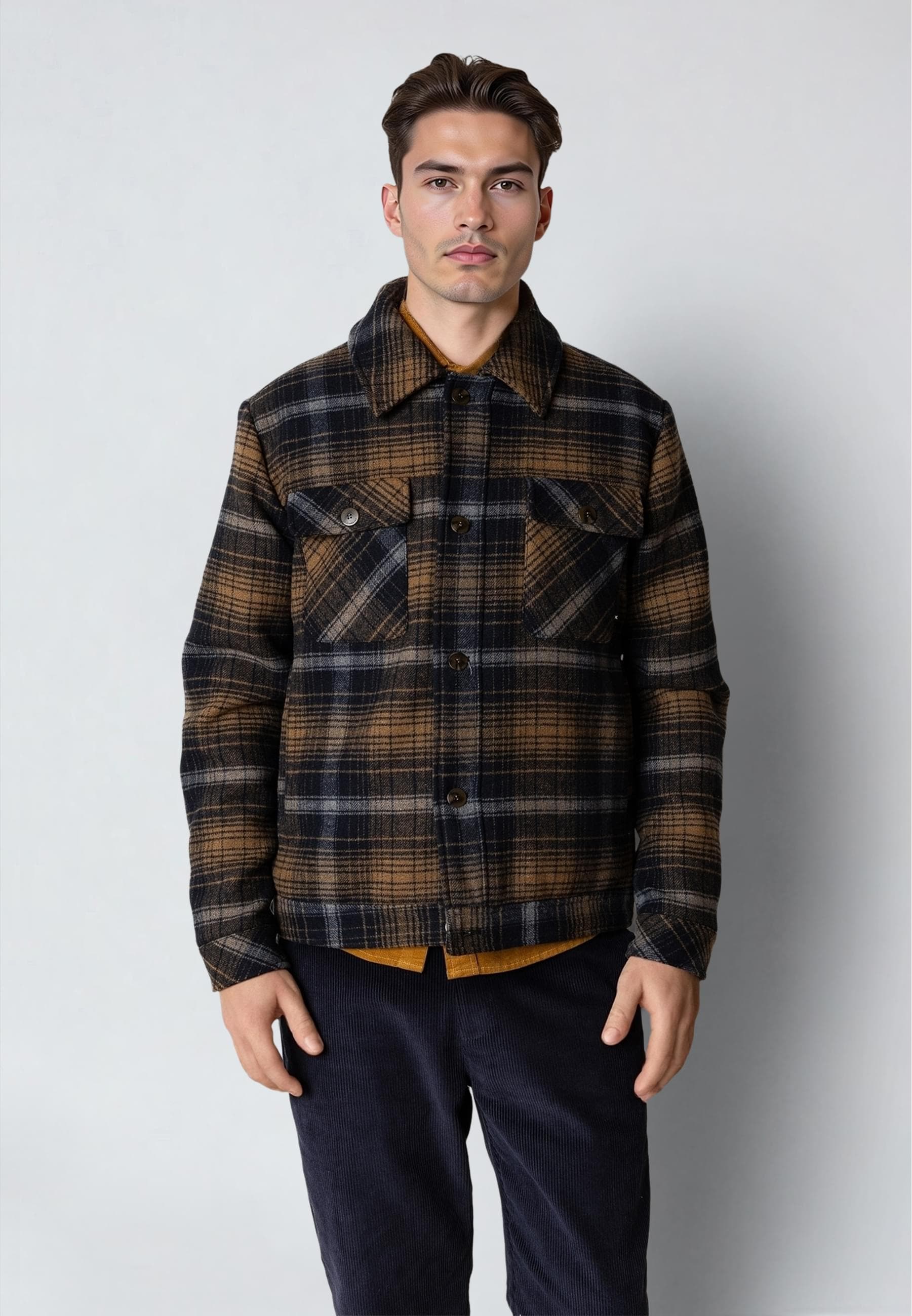 Clean Cut Copenhagen Allwetterjacke »Clean Cut Copenhagen Luke Check Wool Jacket«, (1 St.), ohne Kapuze