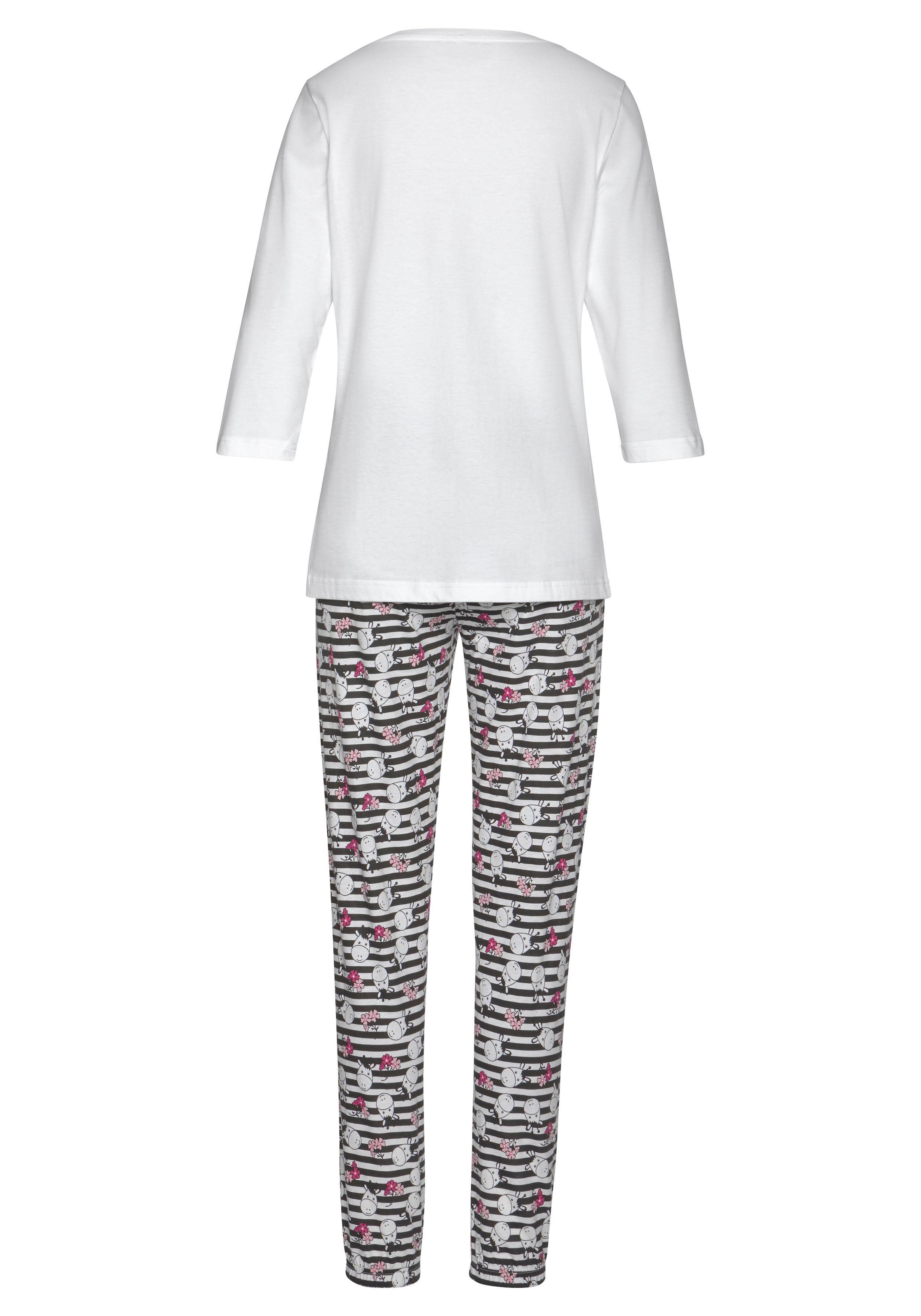 Vivance Dreams Pyjama, (4 tlg., | für 2 mit BAUR ▷ Stück), Tierprint verspieltem