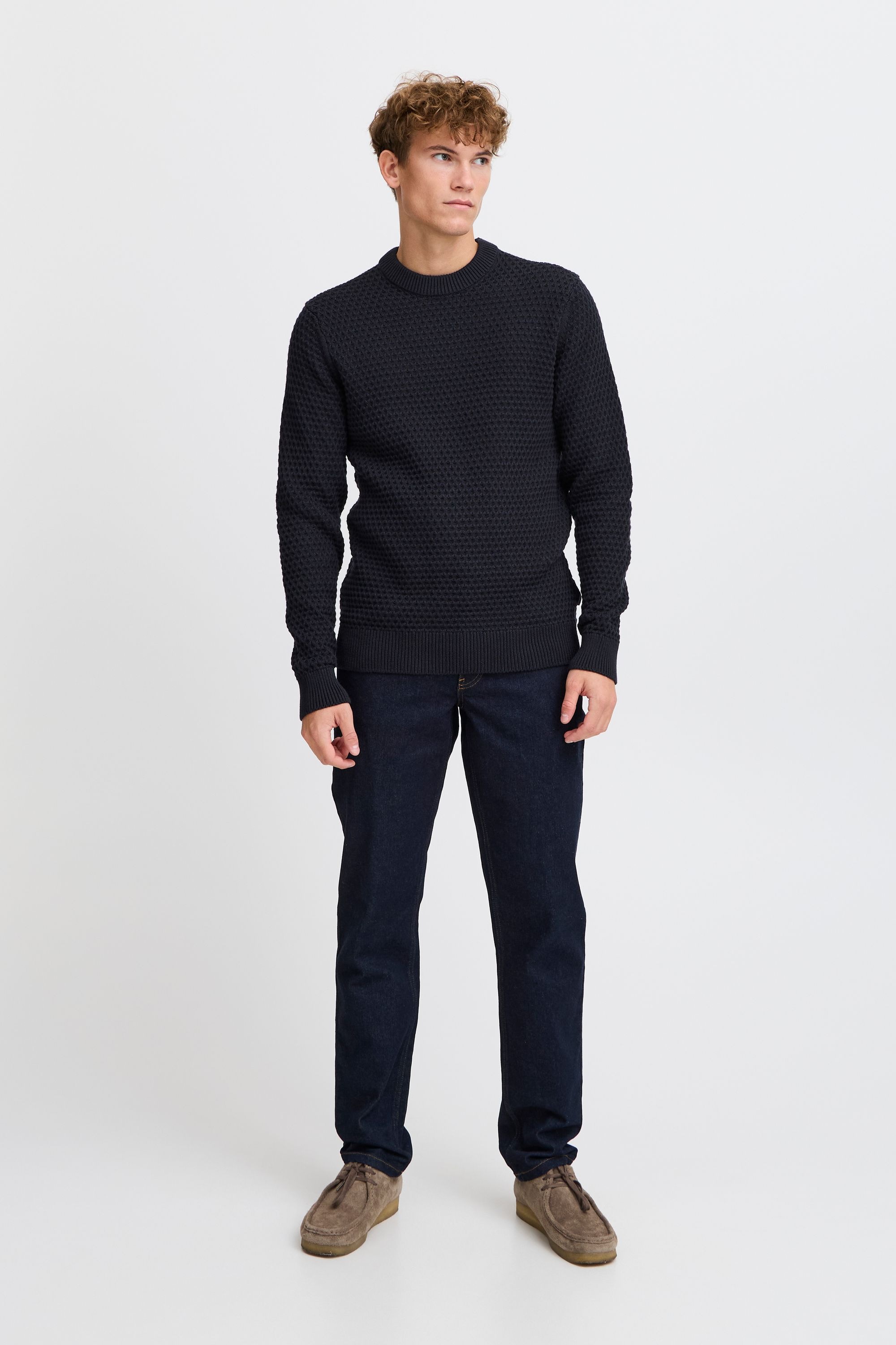 Casual Friday Strickfleece-Pullover »Strickpullover CFKARL structured crew neck knit«