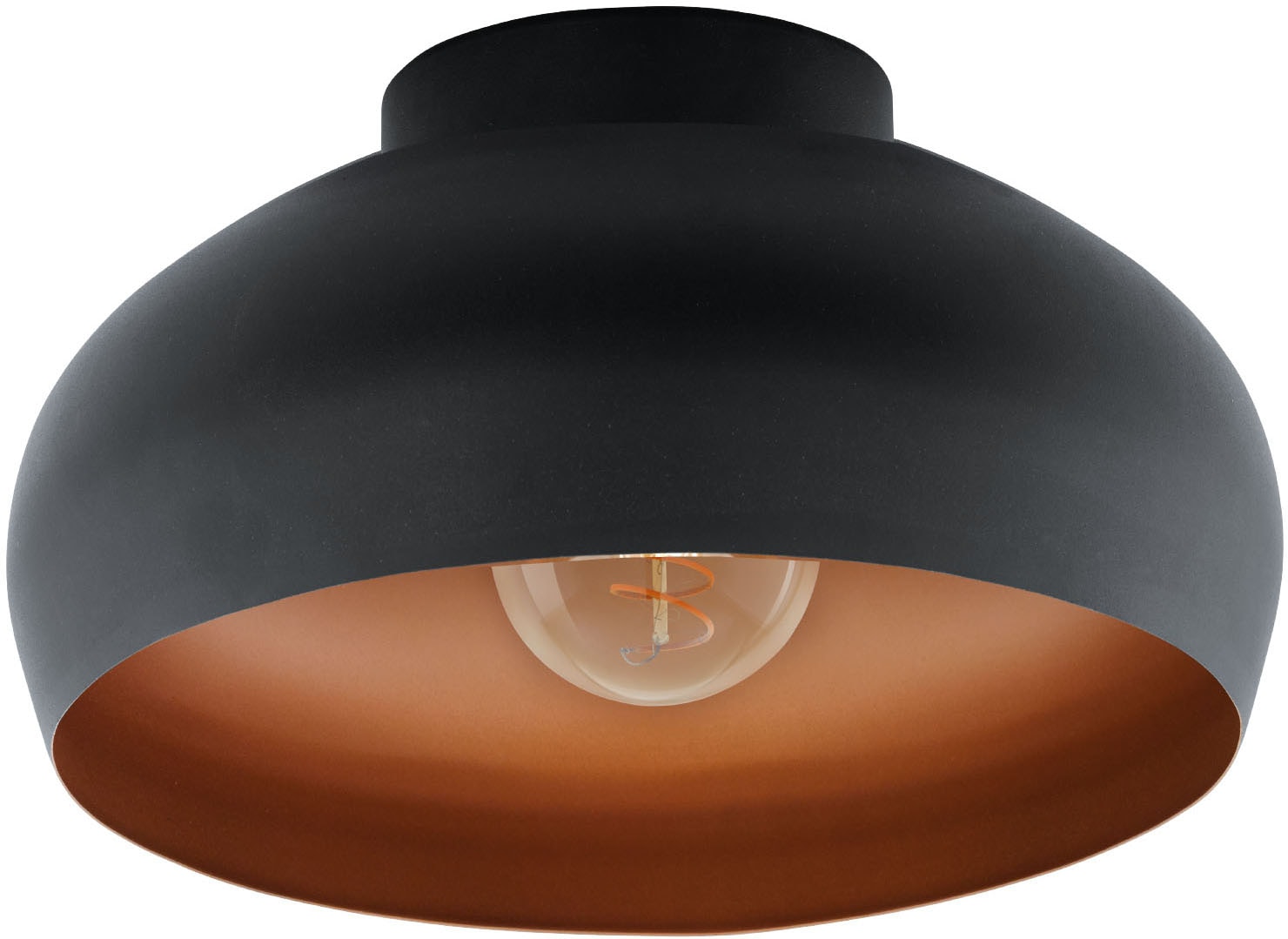 EGLO Deckenleuchte »MOGANO 2«, Leuchtmittel E27 | Leuchtmittel wechselbar-ohne Leuchtmittel, Deckenleuchte in schwarz und kupfer aus Stahl - exkl. E27 - 1X40W