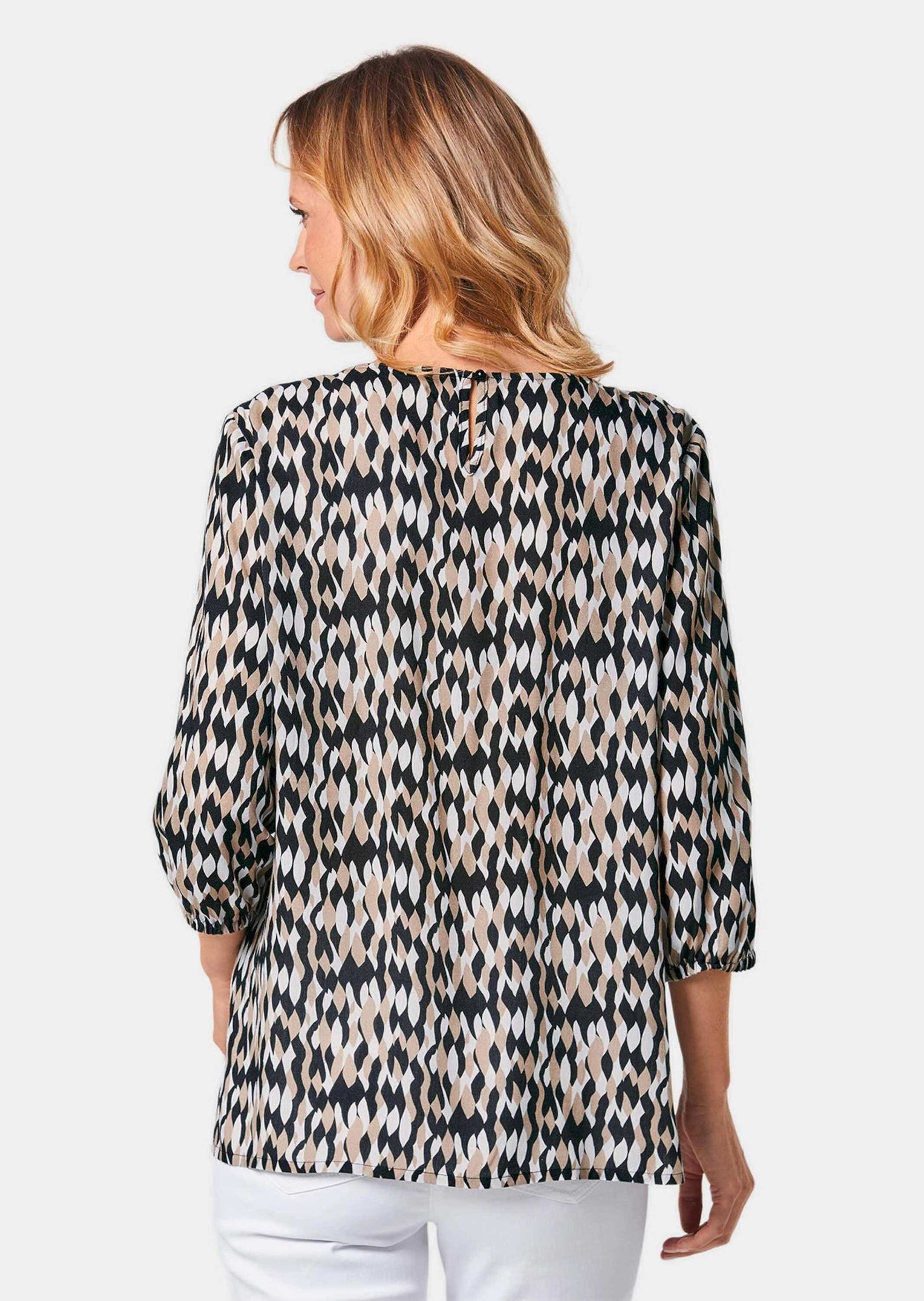 GOLDNER Schlupfbluse »Druckbluse Druckbluse mit raffinierter Ausschnittlösung«