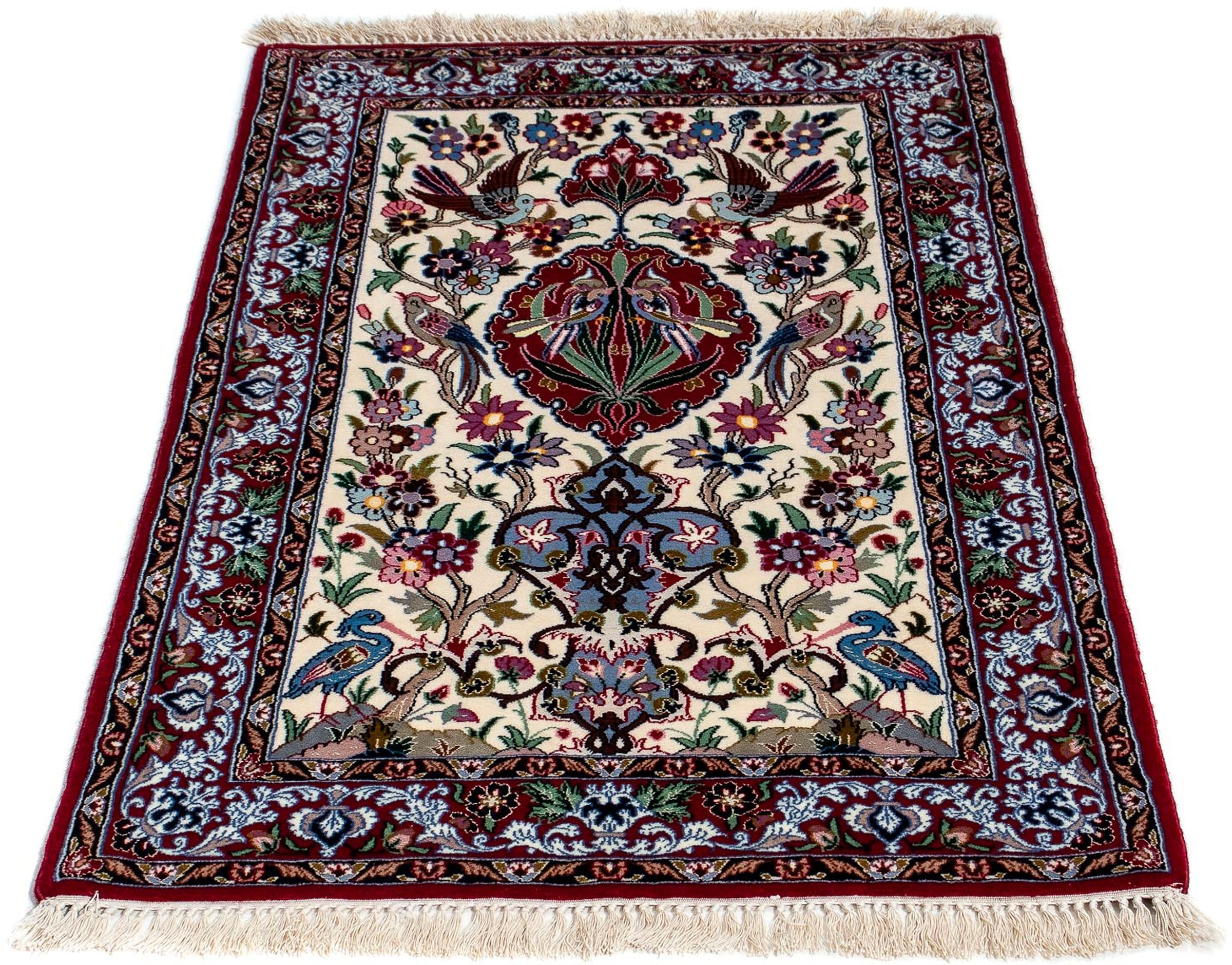 morgenland Orientteppich "Perser - Isfahan - Premium - 105 x 67 cm - dunkelrot", rechteckig, 6 mm Höhe, Wohnzimmer, Hand