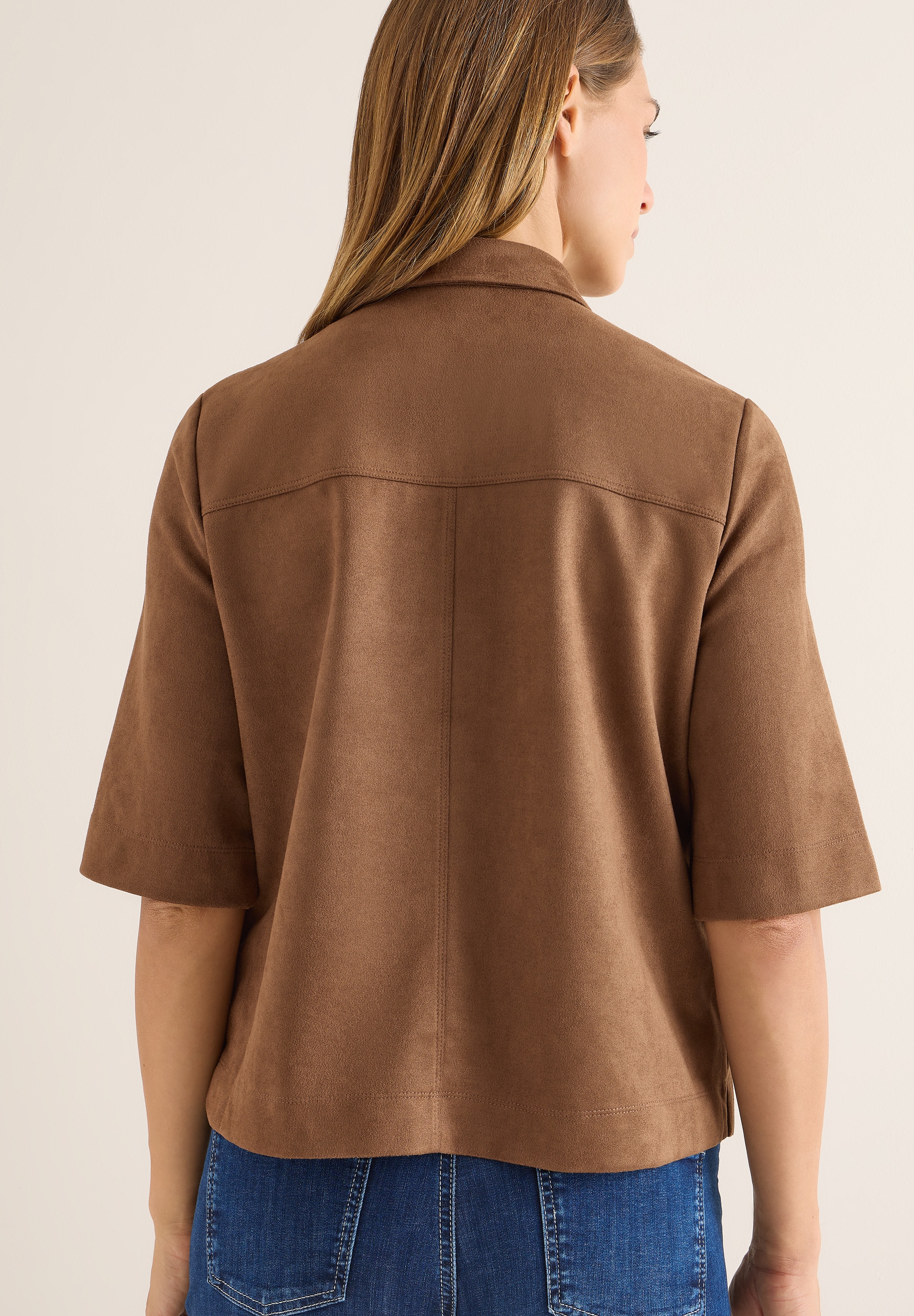 Cecil Hemdbluse, aus Veloursmaterial