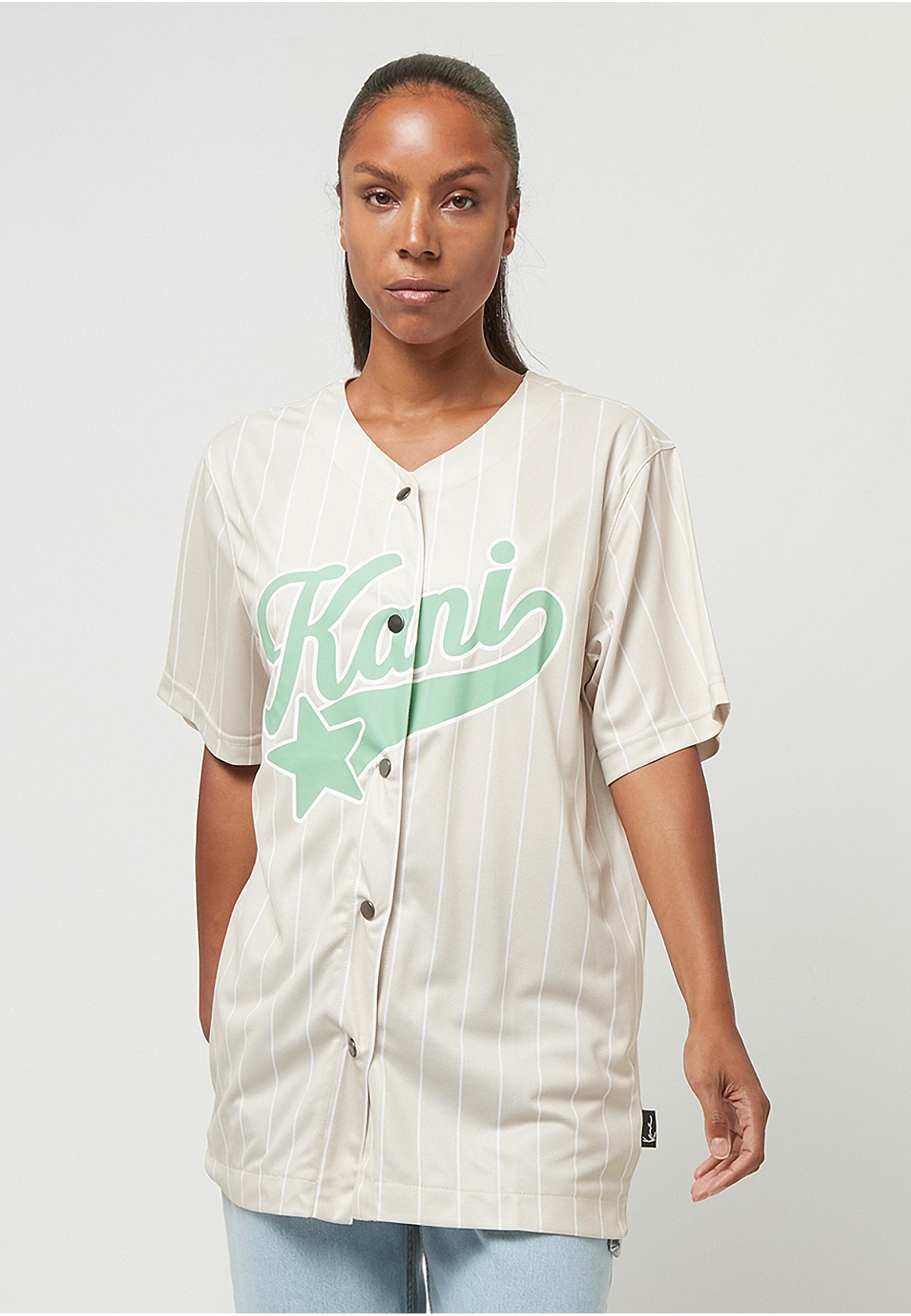 Karl Kani T-Shirt "Karl Kani Woven Signature Pinstripe Baseballshirt" 1 Stk günstig online kaufen