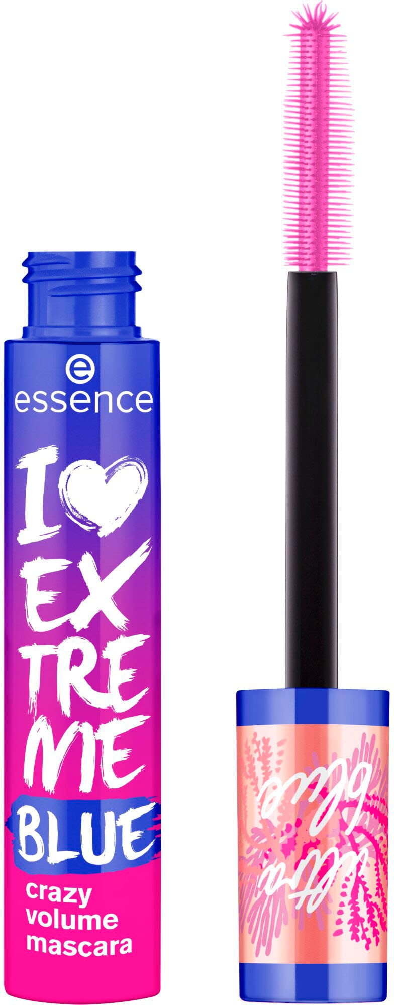 ESSENCE Kinder Mascara "live LIFE in CORAL I LOVE EXTREME BLUE crazy volume mascara", blau, Augen-Kosmetika, mit extra Volumen