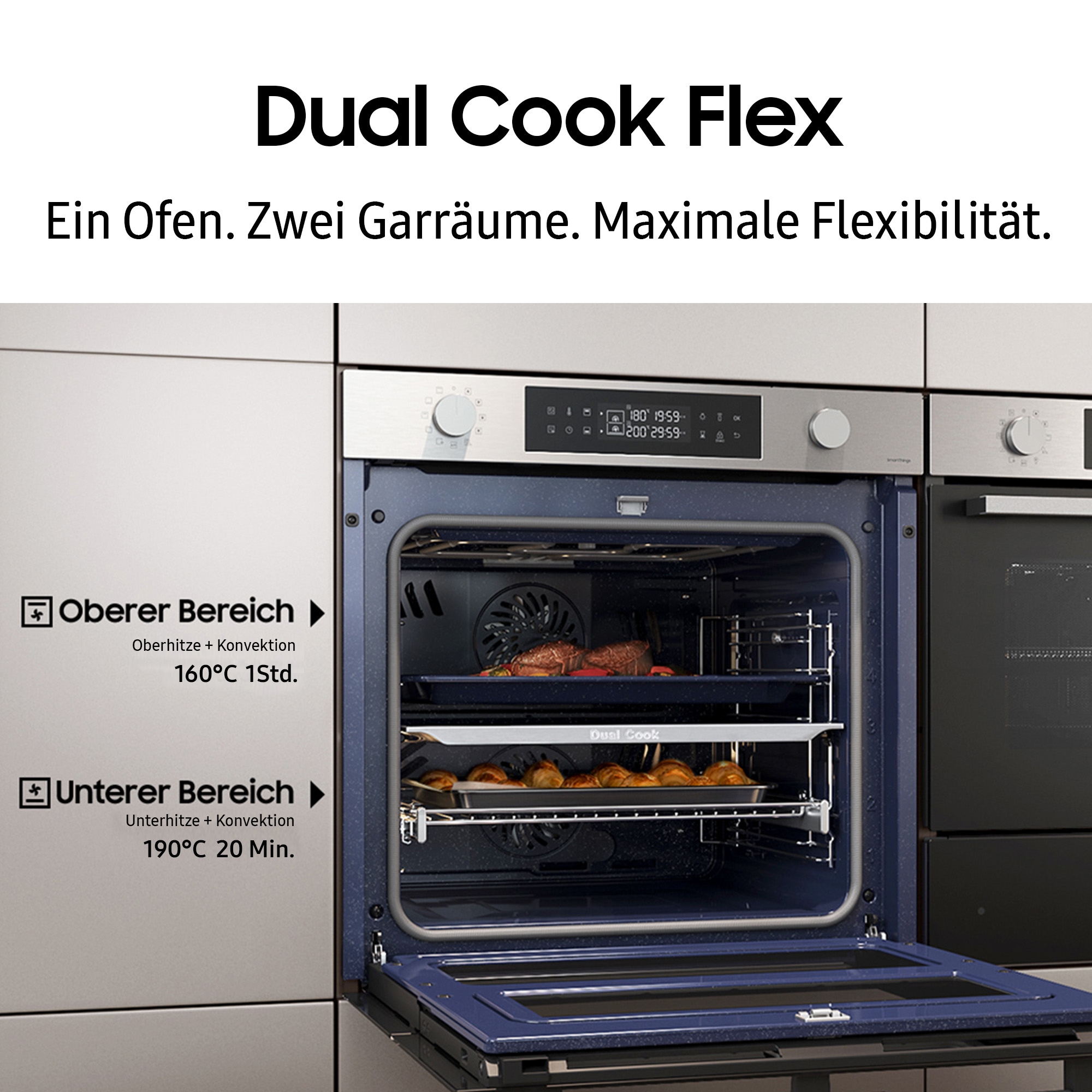 Samsung Einbaubackofen »NV7B4550VAS/U1« mit Pyrolyse-Selbstreinigung Dual Cook Flex