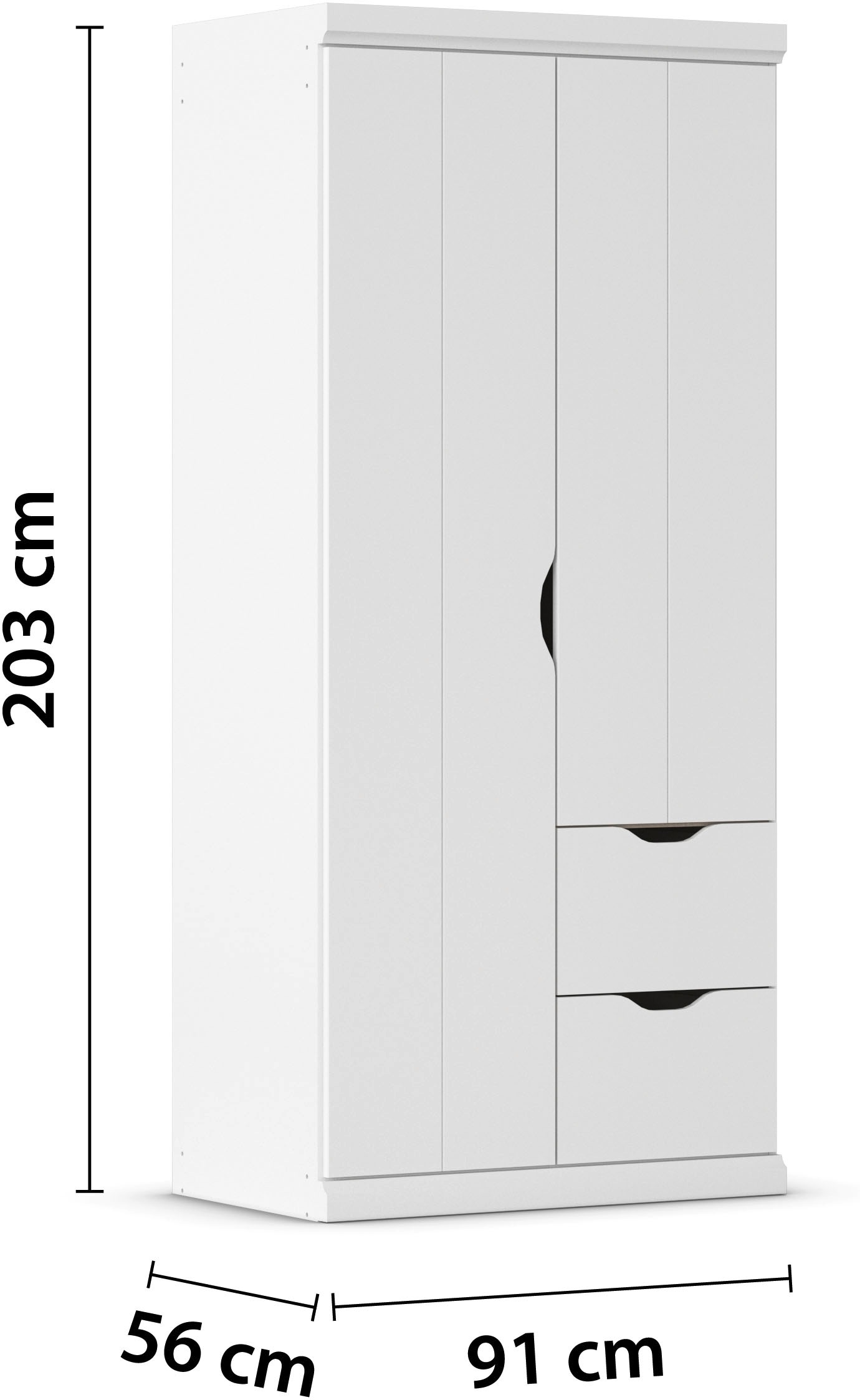 rauch Kleiderschrank »Marlene«, (in 3 verschiedenen Ausstattungen BASIC/CLASSIC/PREMIUM), in 3 Breiten 91/136/181 cm im Landhaus-Stil MADE IN GERMANY