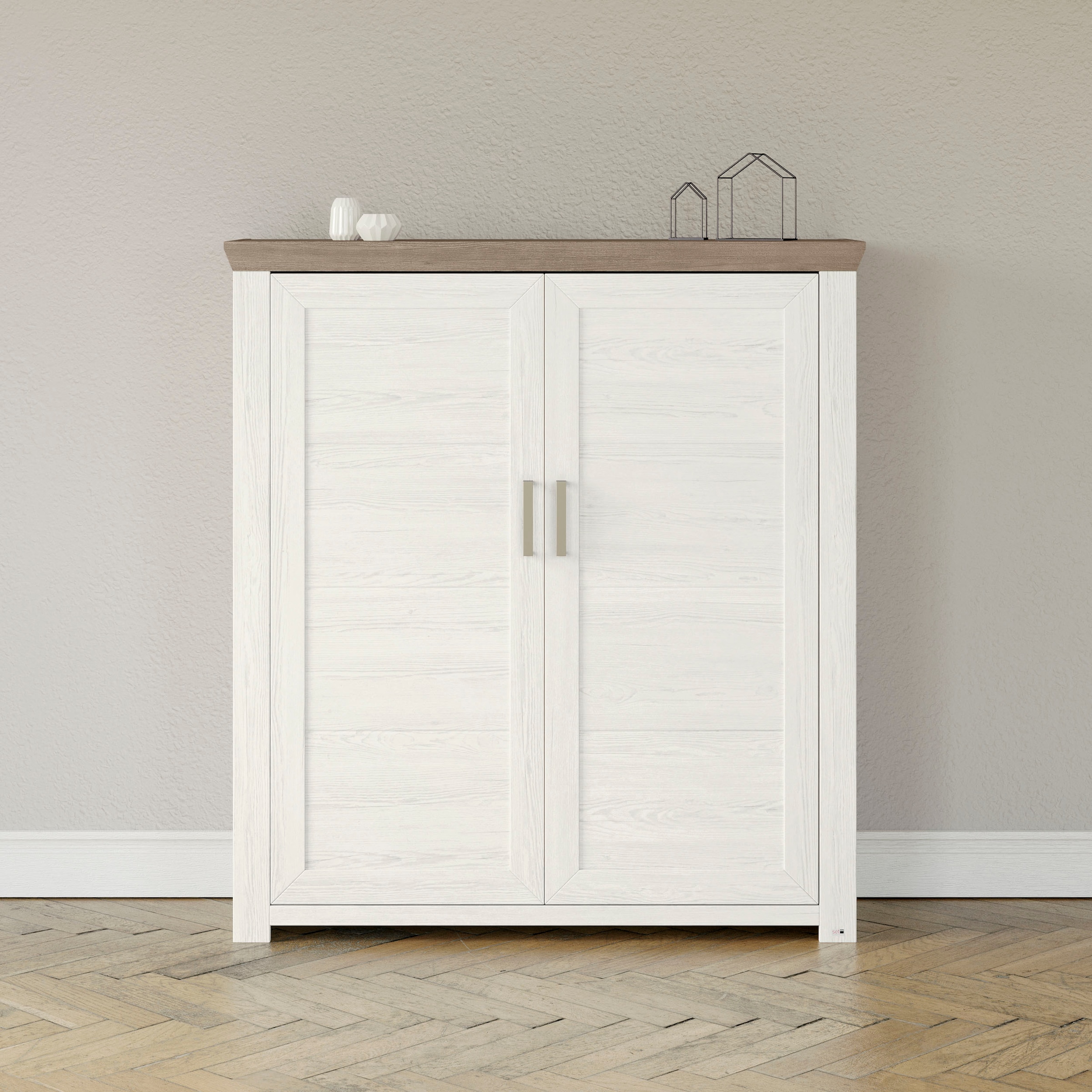 Highboard »York«, Typ 19, mit 3 Schubkästen und Flaschenregal, Landhausstil, B 129cm