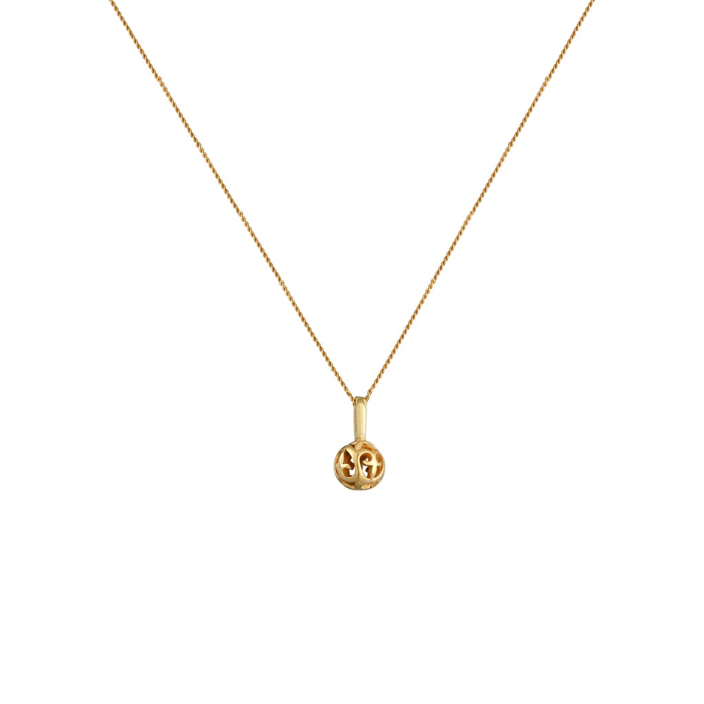 Elli Premium Kette mit Anhänger »Ornament Kugel Romantisch Edel 585 Gelbgold«