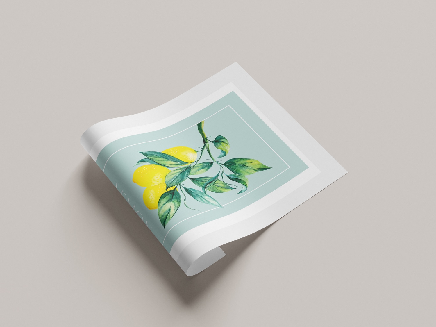 queence Bild mit Rahmen »oder Poster, Lemon - Zitronenzweig«, Abstrakt-Figuren-Obst-Obst Bilder-Schriftzug, (1 St.), HD Premium Druck