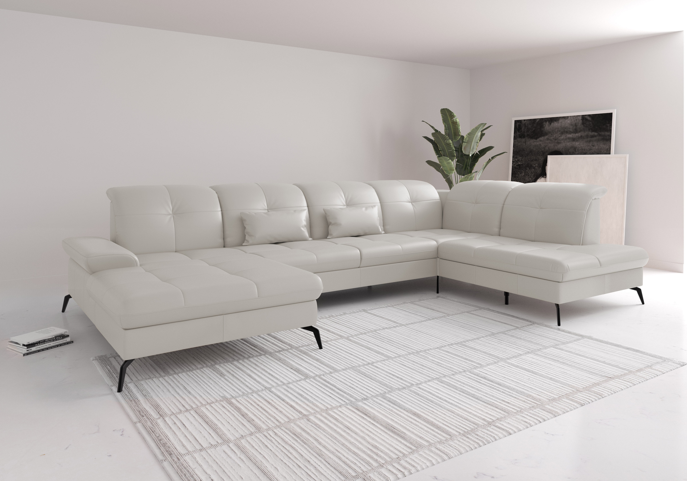 sit&more Wohnlandschaft "Amica, U-Form, inkl. Sitztiefenverstellung und Armteilverstellung" wahlweise mit Kopfteilverstellung, Schlaffunktion und Bettkasten
