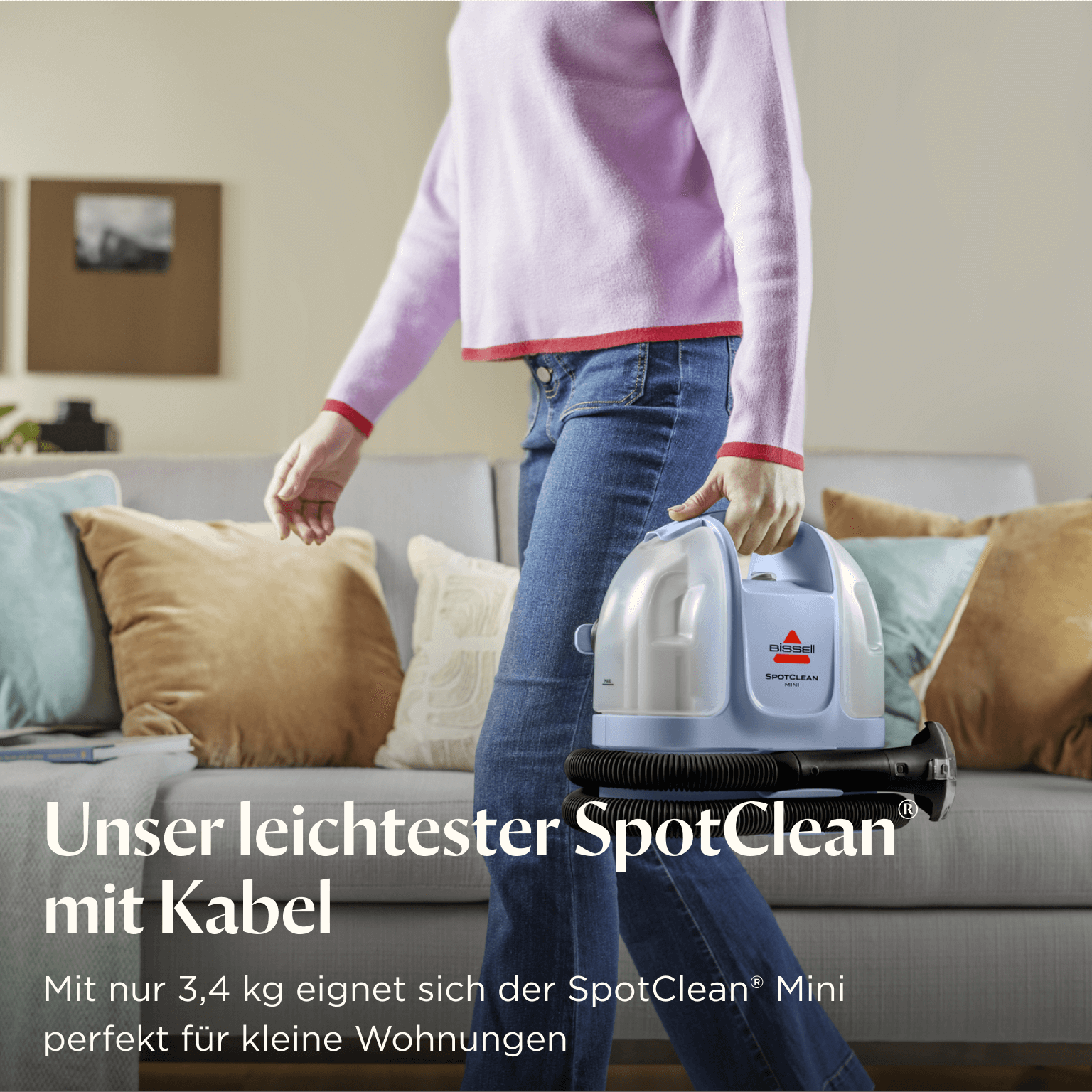 Thumbnail - Bissell Wasch-Sauger "SpotClean Mini Select, leicht & klein, starke Saugleistung, Dual-Tank" 12.5kPa, reinigt Flecken au...