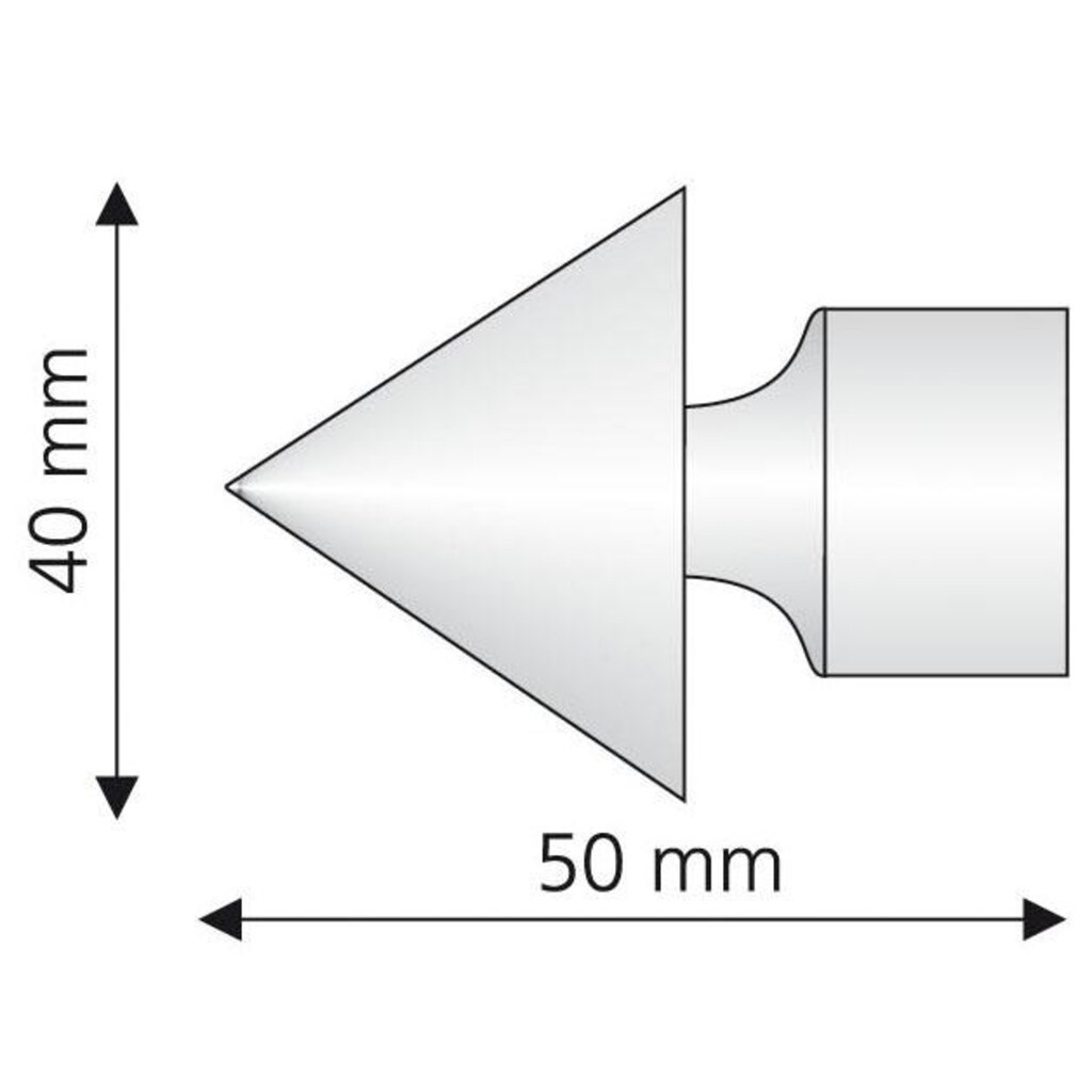 Liedeco Gardinenstangen-Endstück »Kegel mit Rohraufnahme«, (Set, 2 St.)