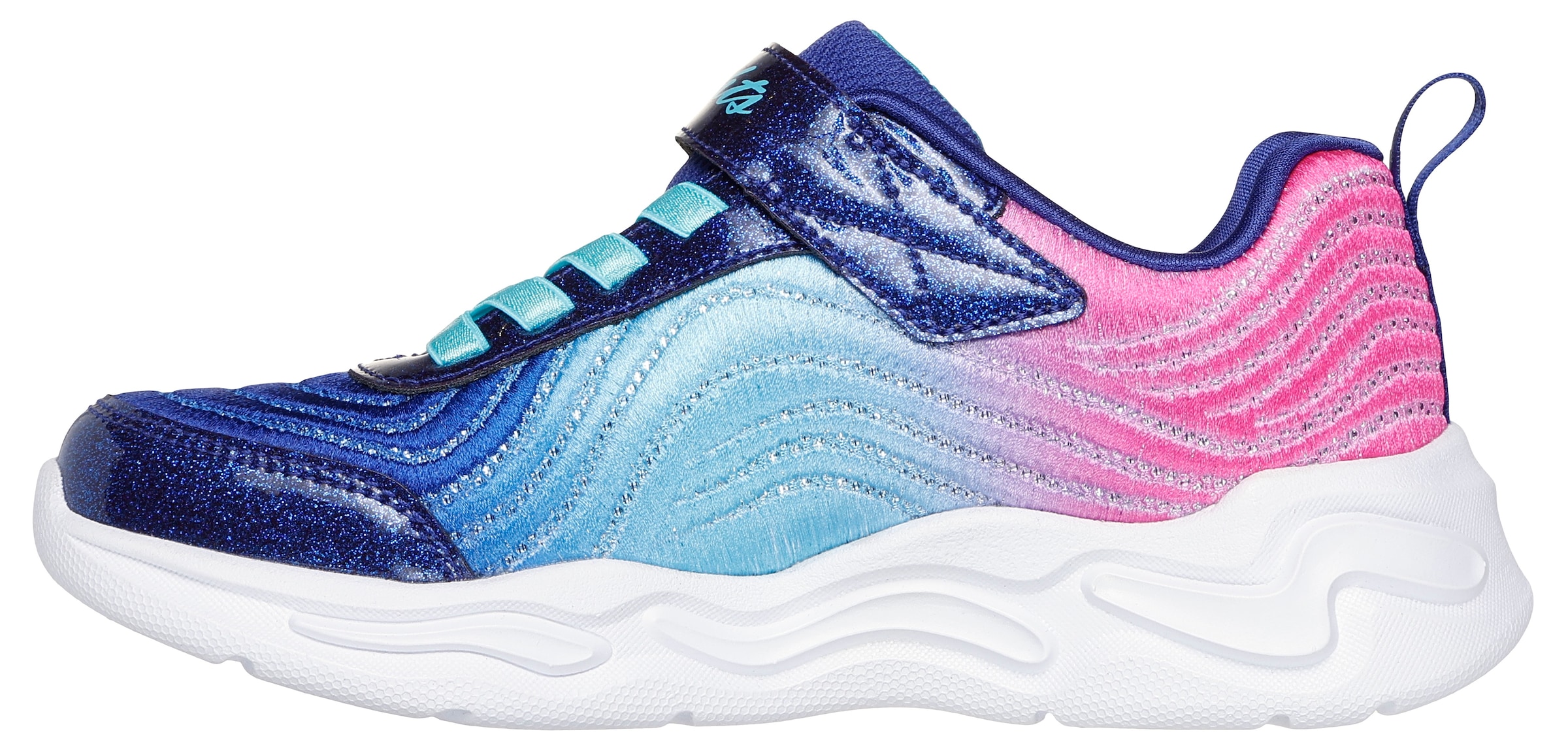 Skechers Kids Sneaker »WAVY BEAMS«, Freizeitschuh, Klettschuh, Blinkschuh mit coolem Farverlauf