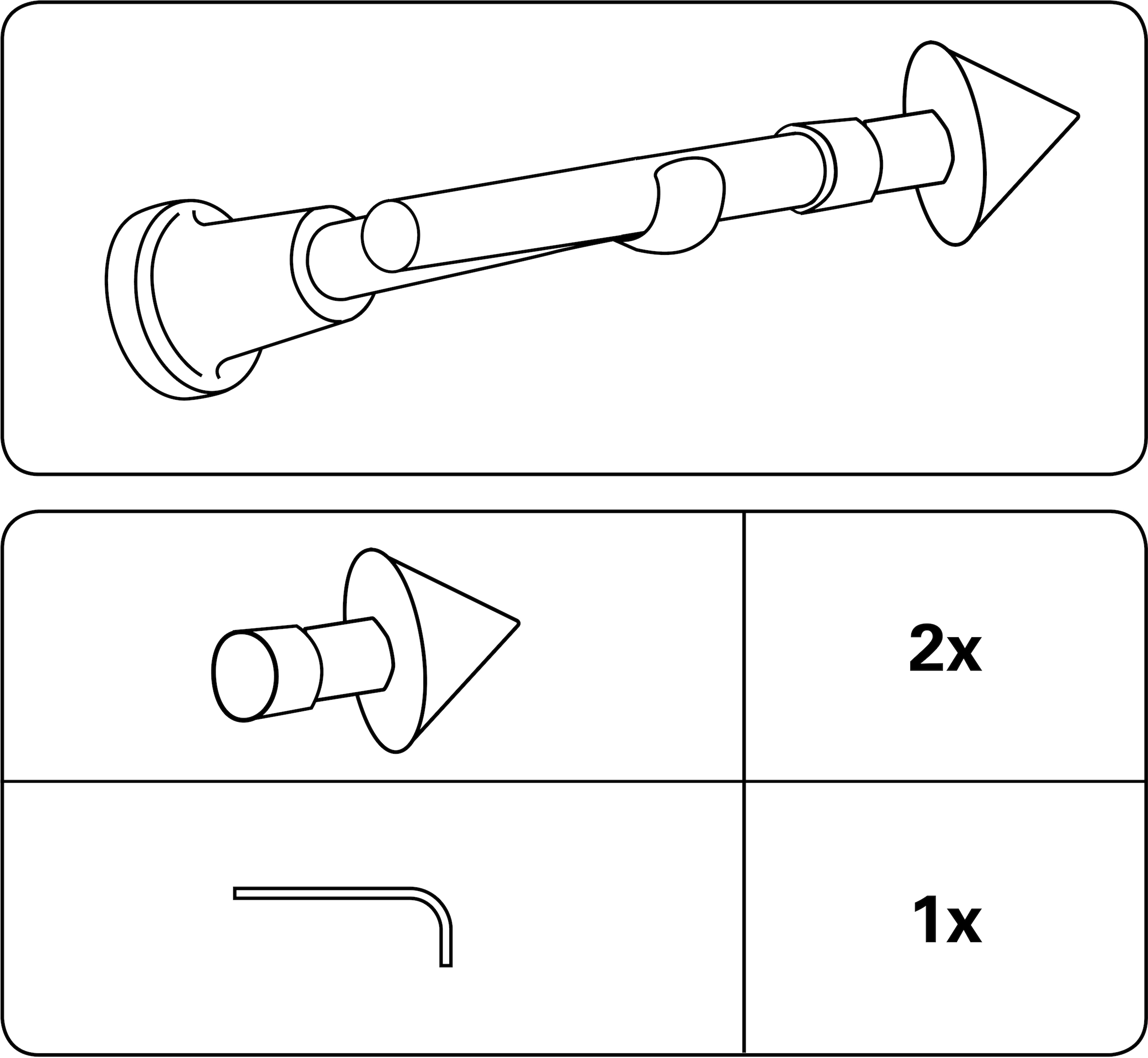 GARDINIA Gardinenstangen-Endstück »Endstück Spitze«, (Set, 2 St.), Serie  Ally auf Rechnung | BAUR