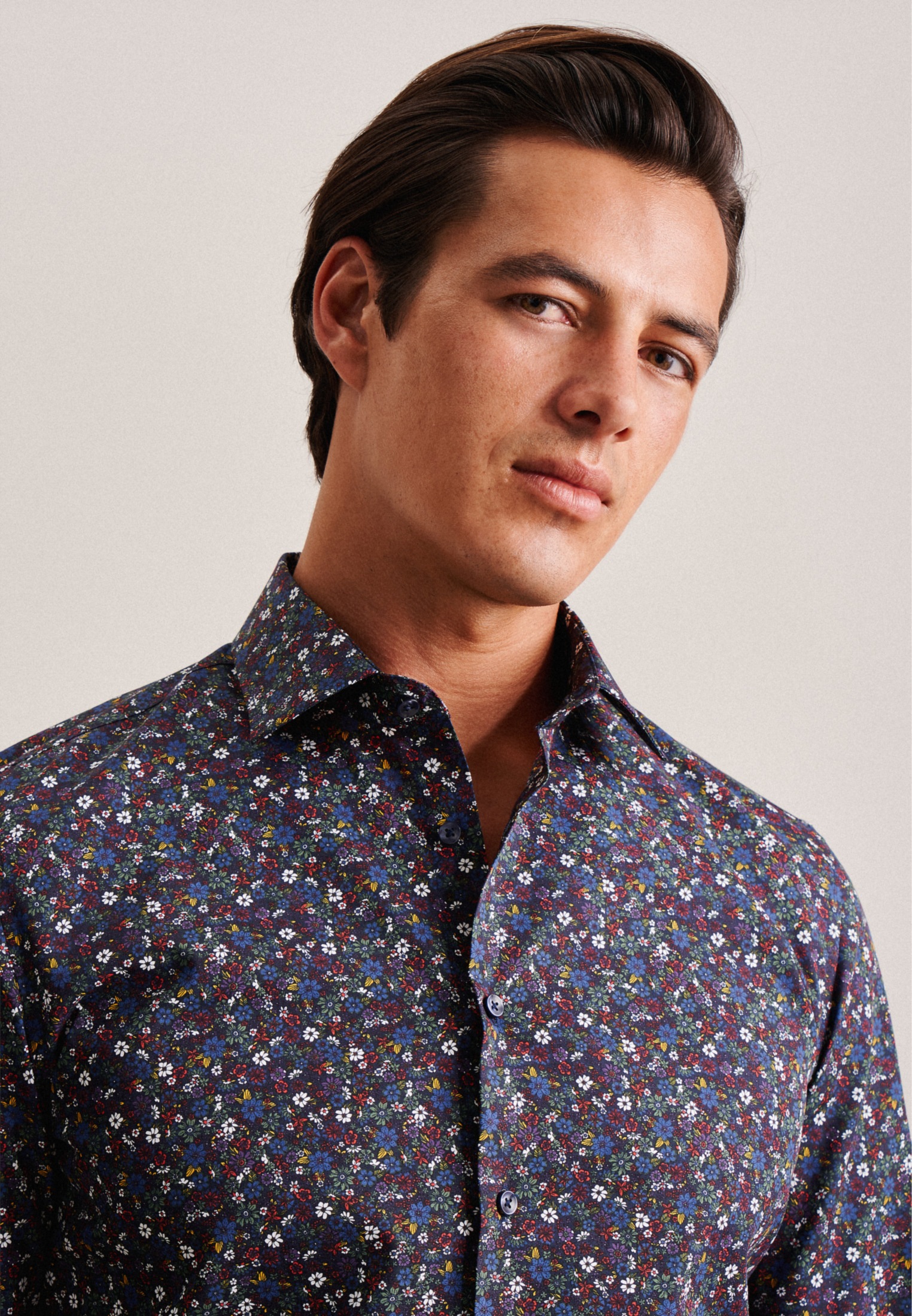 seidensticker Businesshemd »Slim«, Slim Langarm Kentkragen Floral