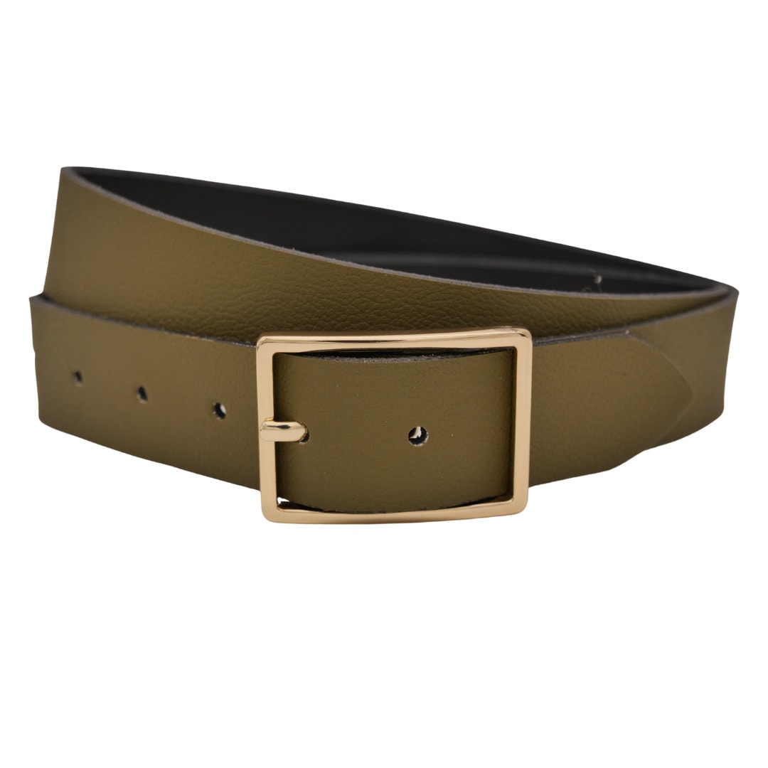 Ledergürtel ANNAMATONI "AnnaMatoni Ledergürtel Lia Ledergürtel Lia", Damen, Gr. TW110 - 125cm Gesamtlänge, grün (olive 560), 100% Leder, Gürtel Ledergürtel