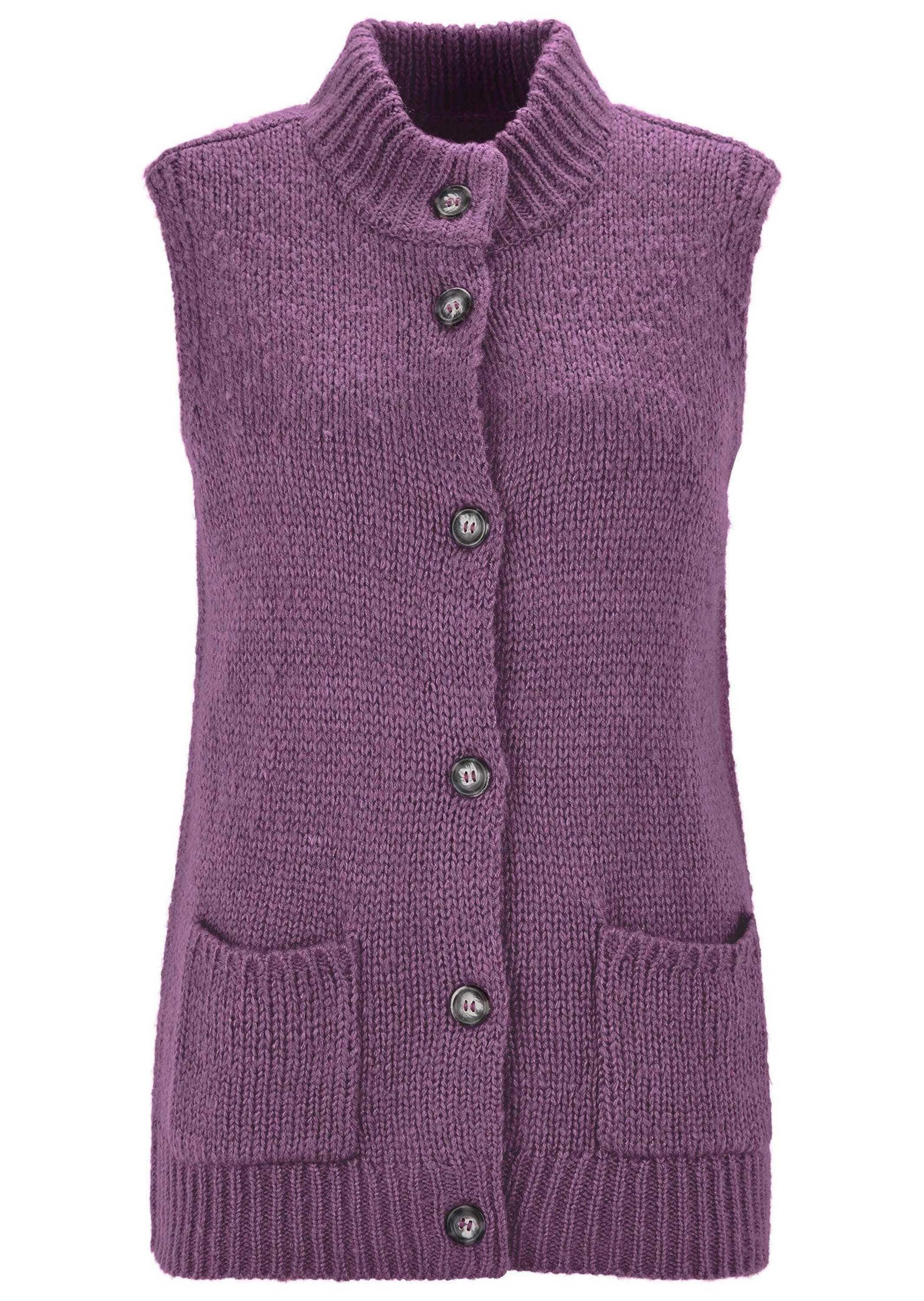 GOLDNER Strickjacke »Kurzgröße Strickweste mit Knopfleiste« aufgesetze Taschen