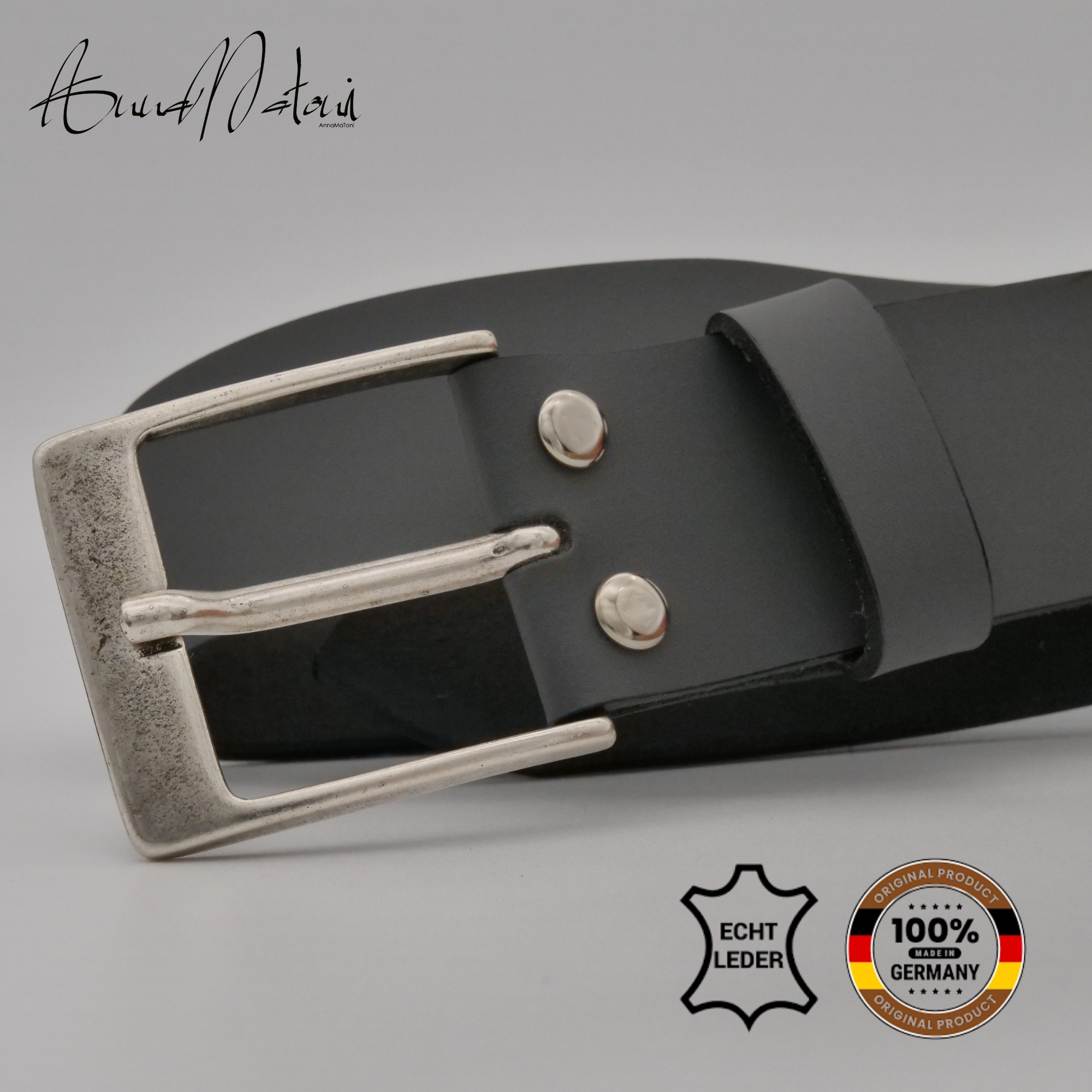 Thumbnail - AnnaMatoni Ledergürtel "AnnaMatoni Herren Ledergürtel Made in Germany 4cm echt Leder"