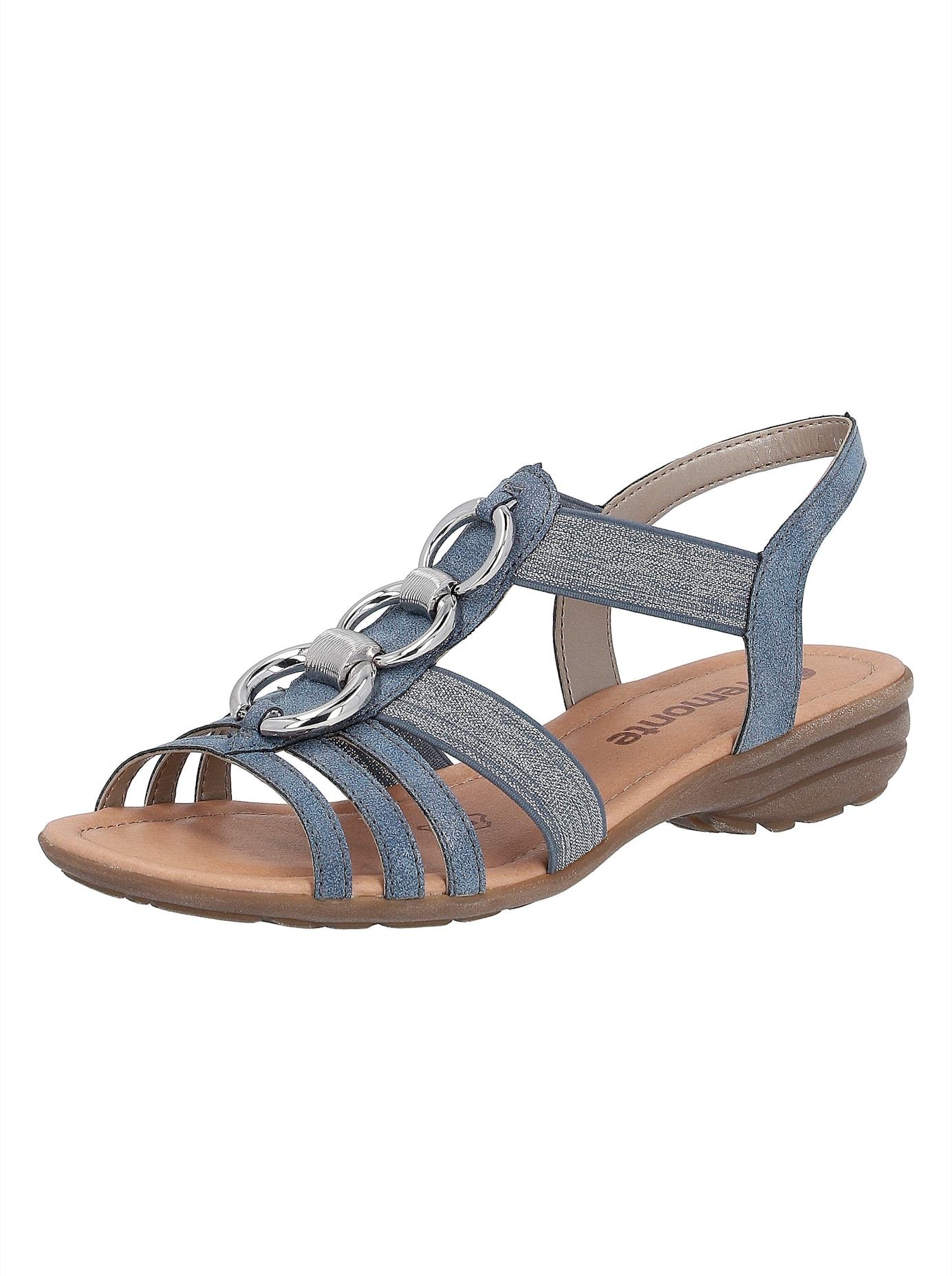 REMONTE Damen Sandalette, Gr. 40, schwarz, Synthetik, Schuhe