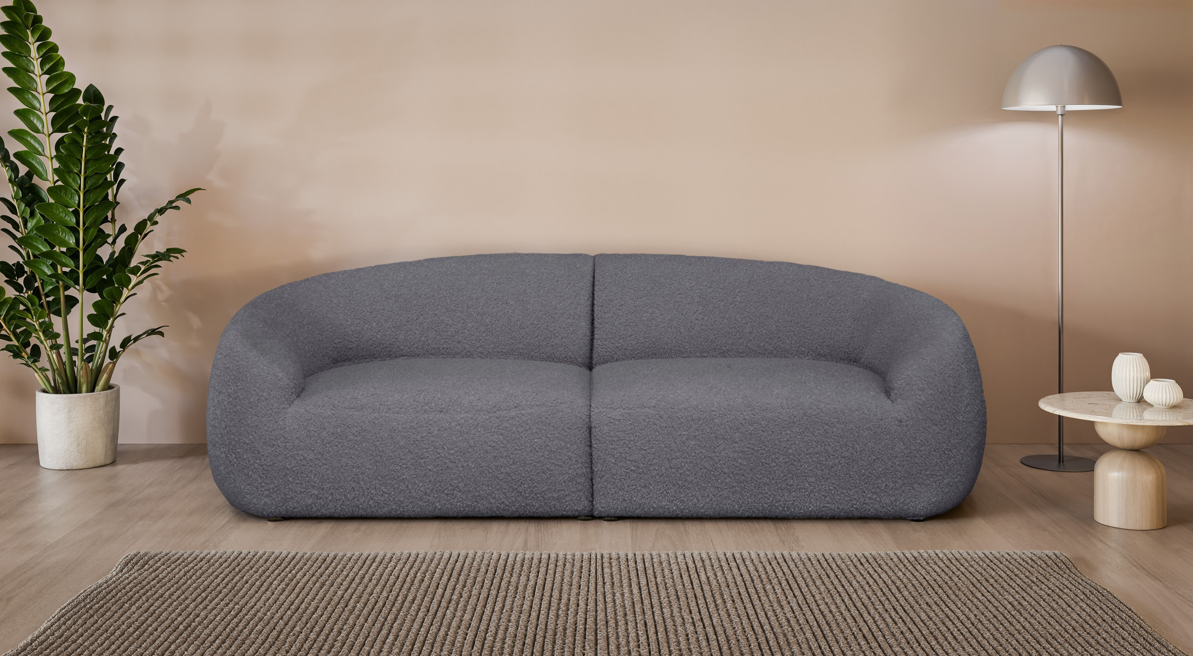 LeGer Home by Lena Gercke Big-Sofa "YANI, Designersofa, organische Form, Maße B/T/H: 240/64/81 cm" mit Wellenunterfederung, auch in Bouclé, passend zur Serie