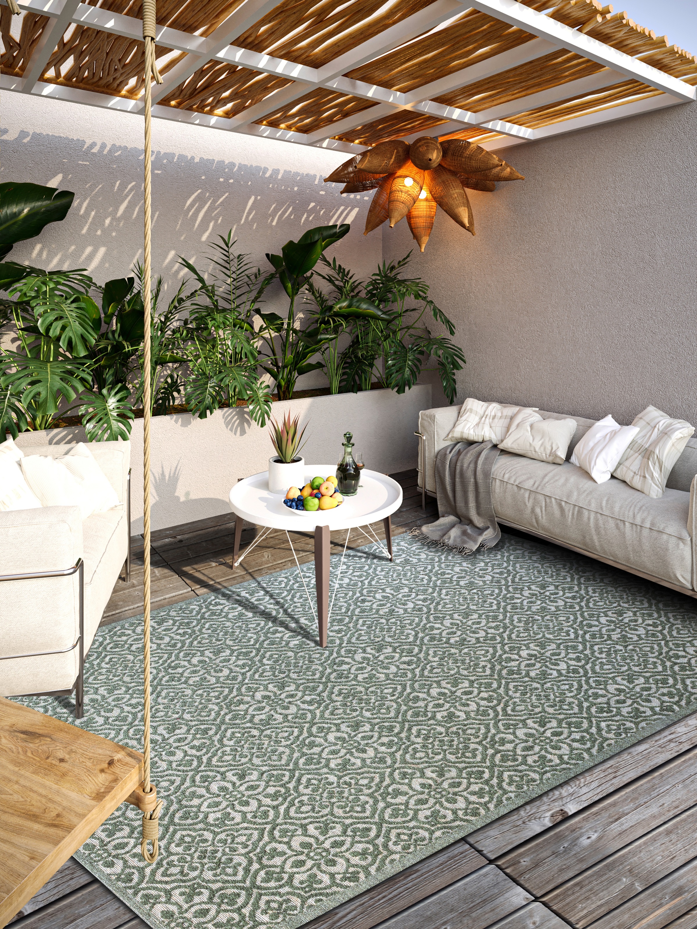 Villeroy & Boch Outdoorteppich »Julie«, rechteckig, 4 mm Höhe, In-& Outdoor, Flachgewebe, wetterfest, Terrasse, Balkon, modern, Trend