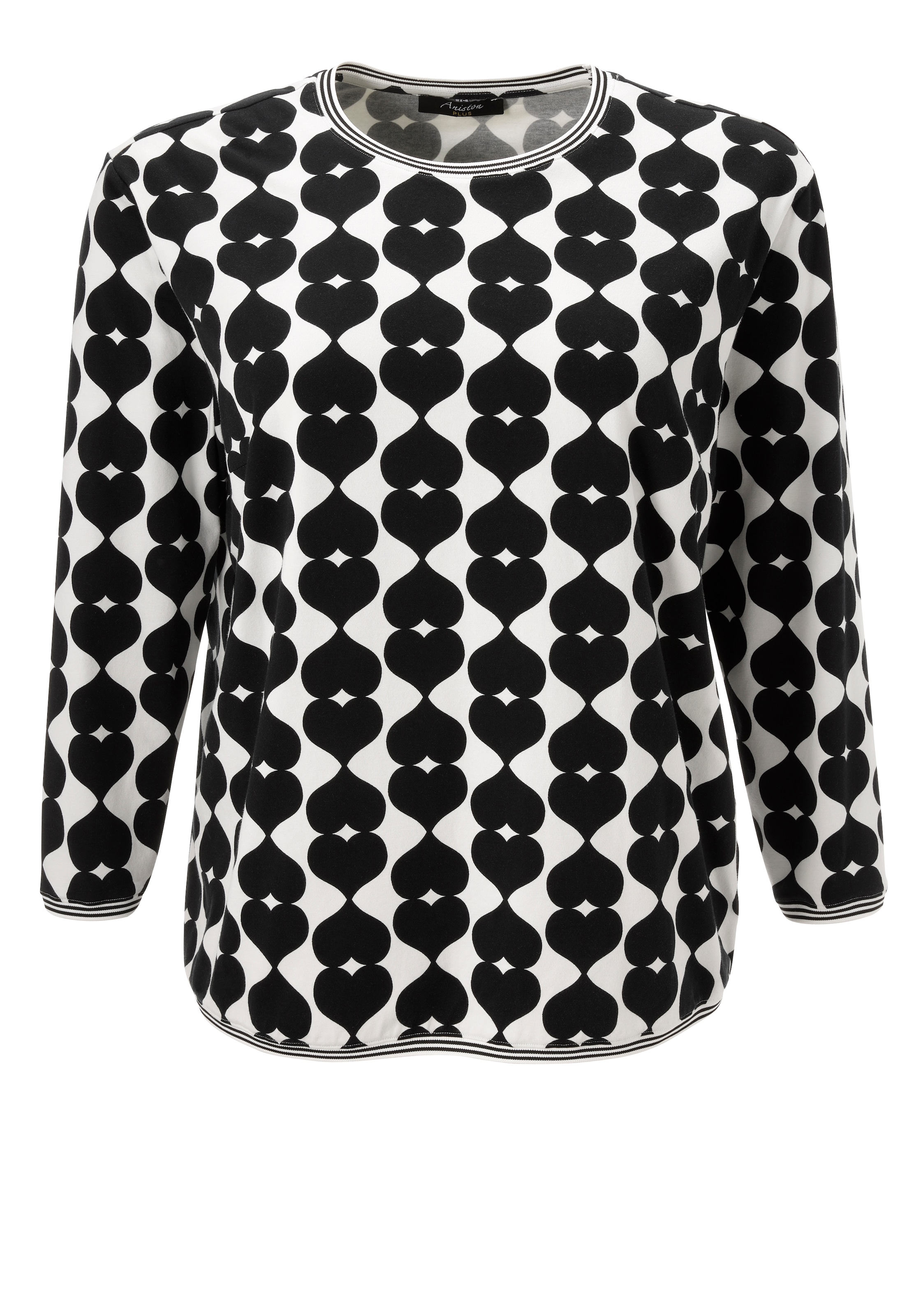 Aniston PLUS Sweatshirt, mit großflächigem, Herzdruck - NEUE KOLLEKTION