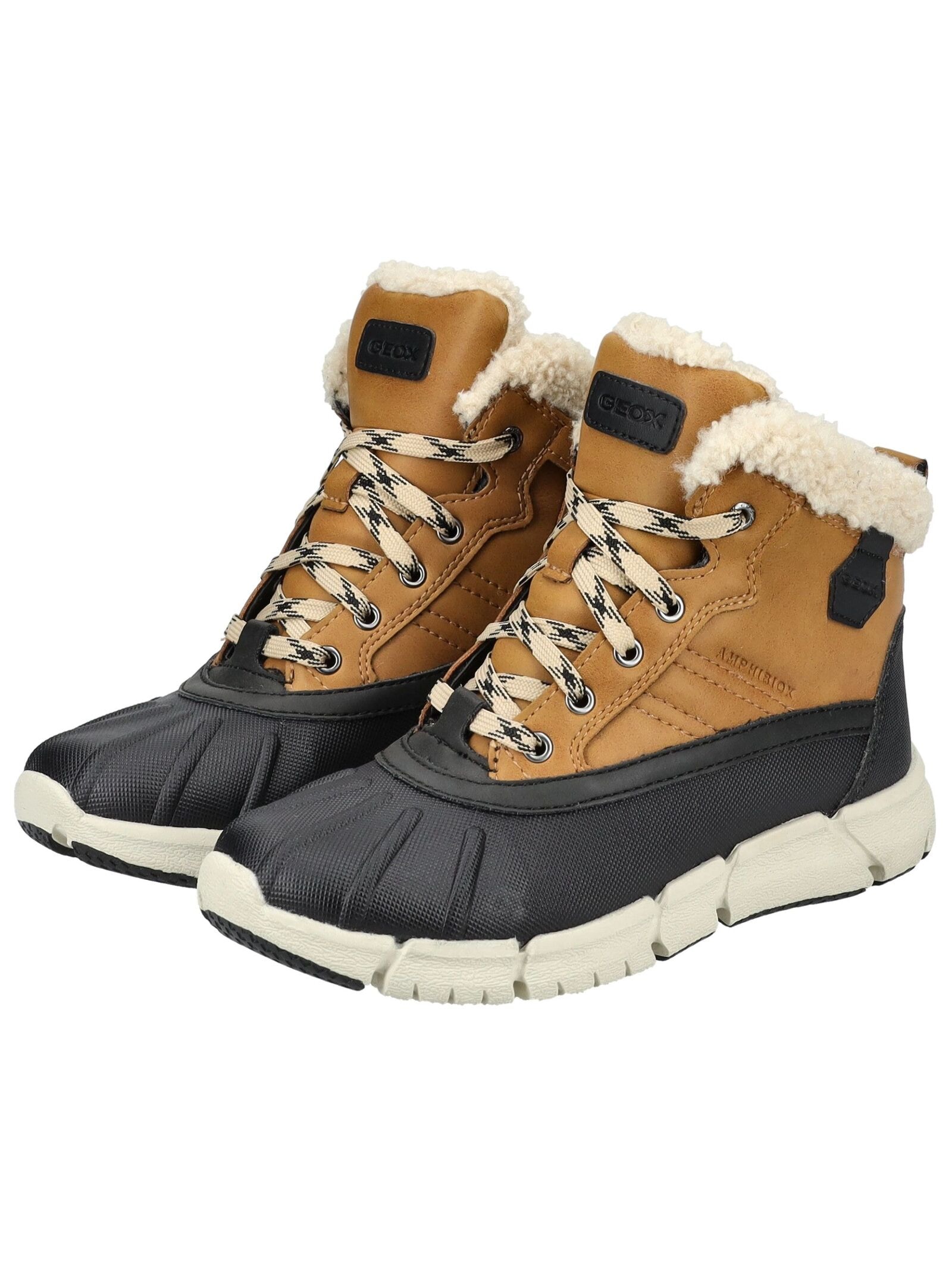 Geox Schnürstiefelette »Geox Stiefelette Lederimitat/Textil«