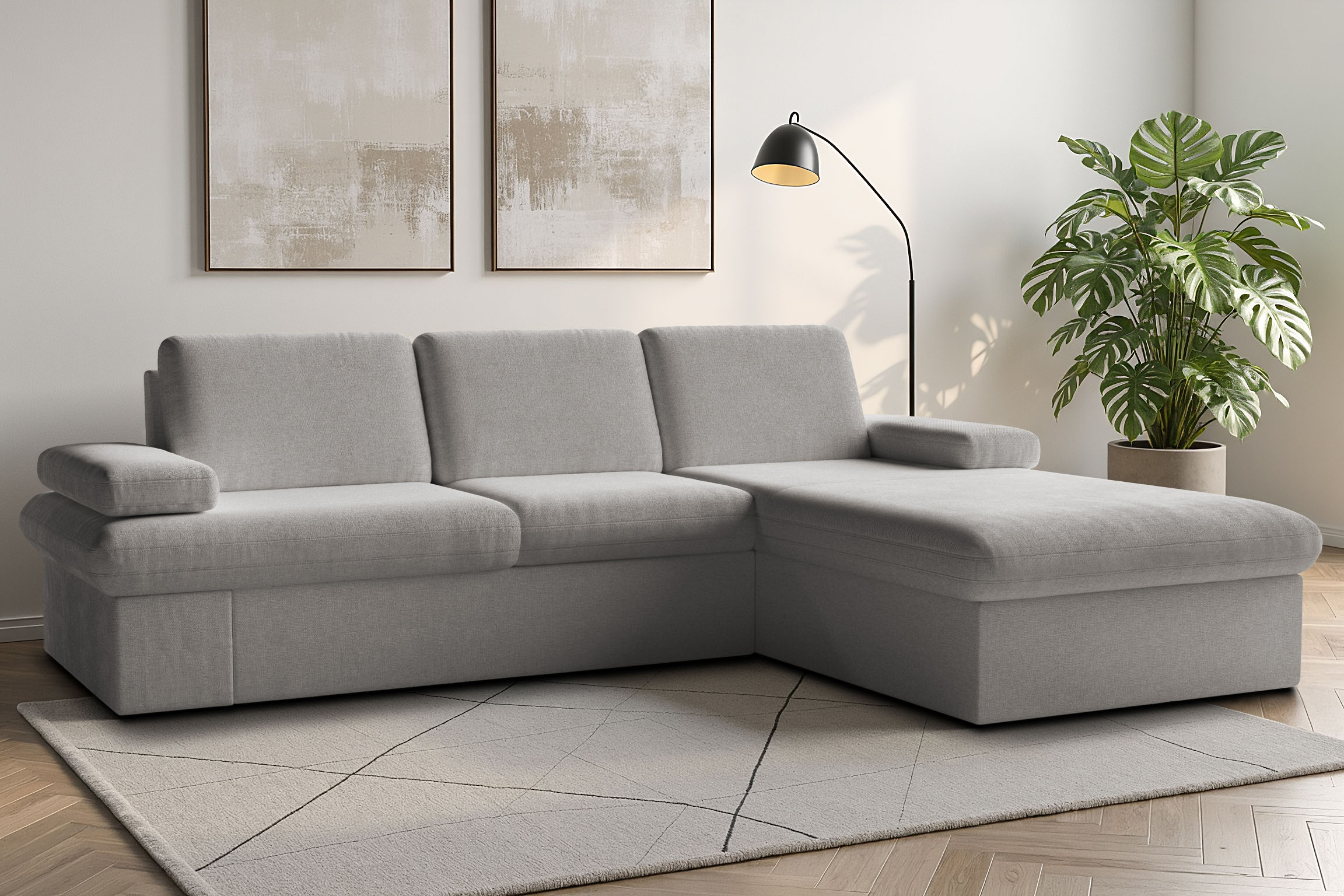 sit&more Ecksofa "Moreno L-Form, B: 247 cm" mit Armteilverstellung, optional Schlaffunktion