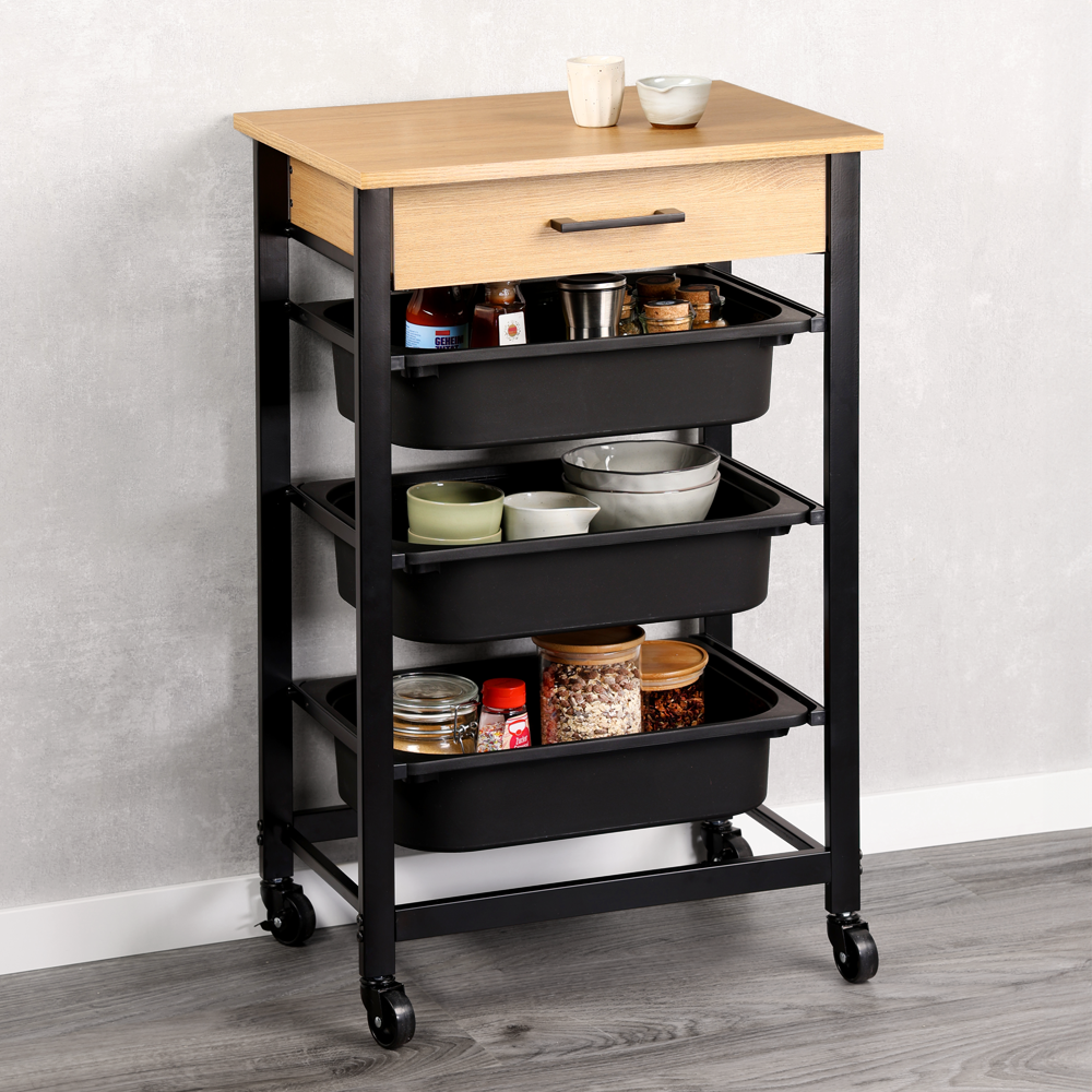 KESPER® Küchenwagen »Küchenregal, mit 3 Kunststoffbehältern« 1 Stk. tlg.