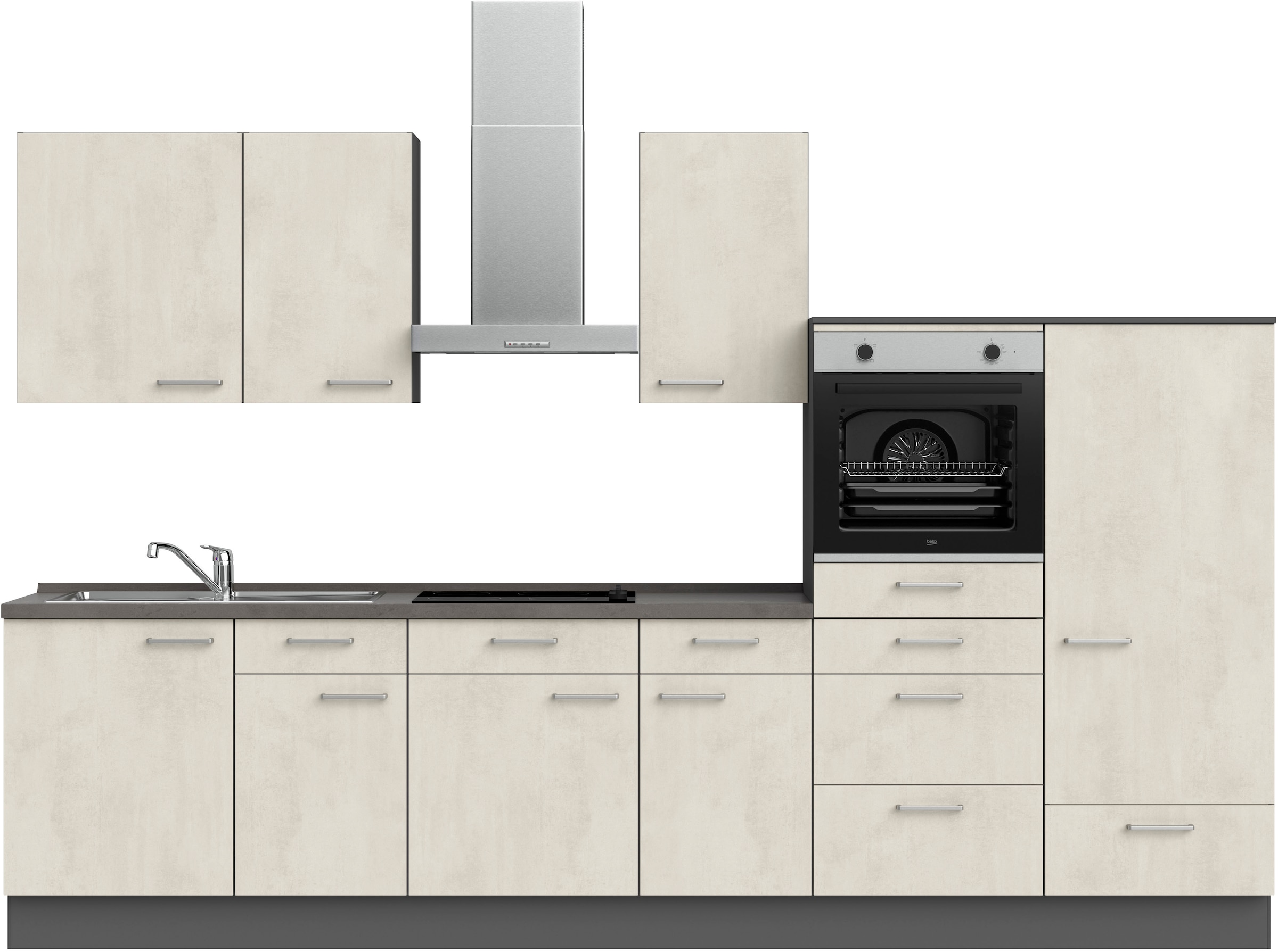 nobilia 1100000002199 ""Riva I", NEU: individuell anpassbar mit gratis Profi-Beratung" vormontiert, Breite 330 cm, Ausrichtung wählbar, wahlw. mit E-Geräten
