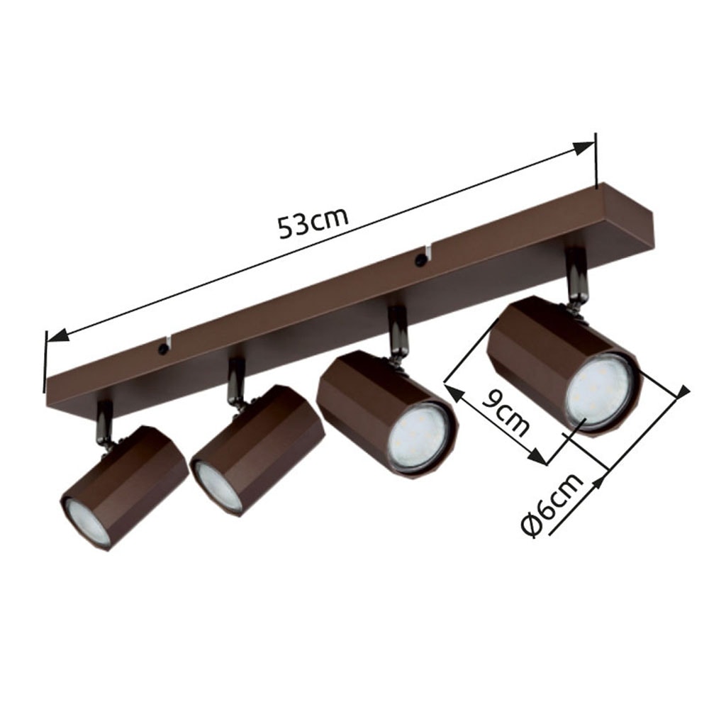 GLOBO LIGHTING Deckenstrahler »JAMES«, Leuchtmittel GU10 | ohne Leuchtmittel, Deckenspot/bronzefarben/Wohnzimmer/Flur/Schlafzimmer