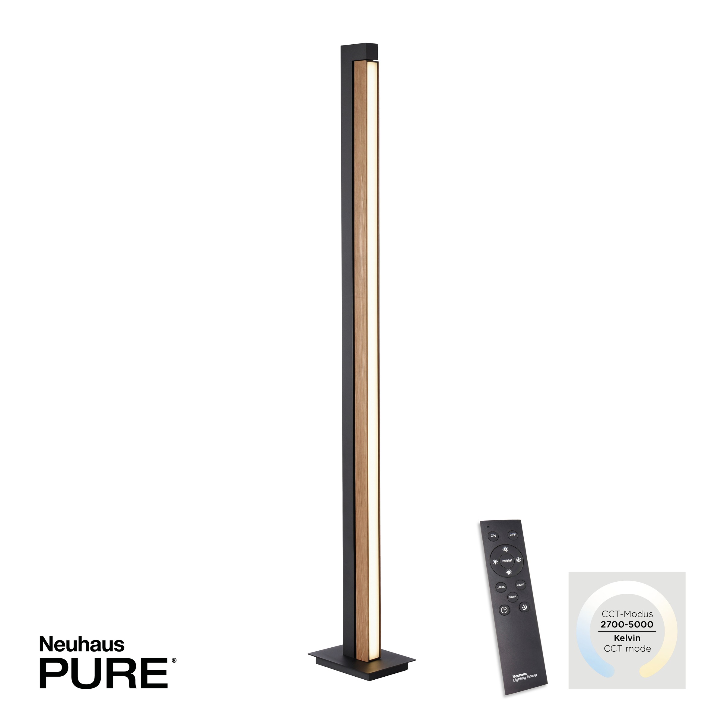 Neuhaus PURE LED Stehlampe »PURE Lines Floor« LED-Board 1 Stk. warmweiß - kaltweiß Lichtquelle bis 180° drehbar, CCT, dimmbar