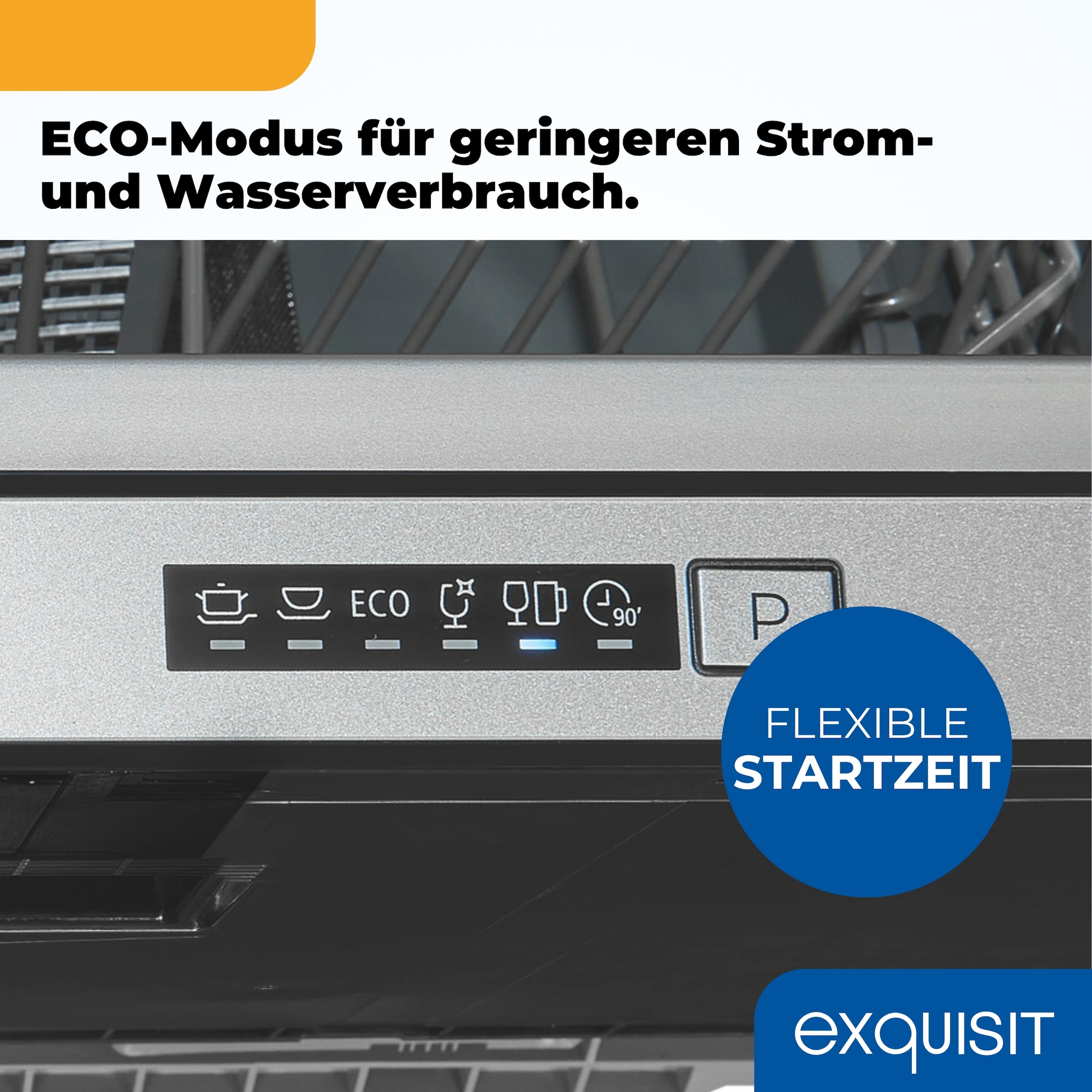 exquisit vollintegrierbarer Geschirrspüler 1060 »EGSP1060-E-030D« 6,5 l 6 tlg. Maßgedecke Kompakt in Arbeitshöhe einbaubar - Rückenschonendes Geschirreinräumen