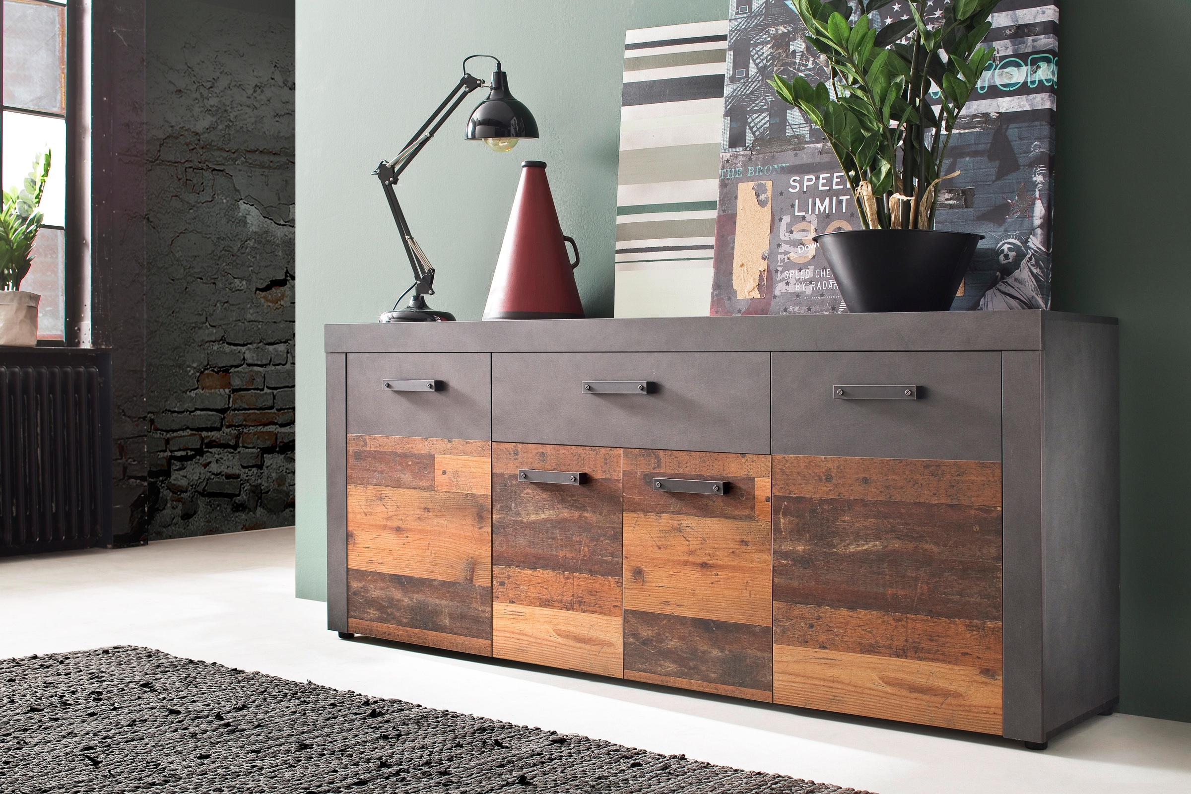 INOSIGN Sideboard "Ilana", Sideboard mit 4 Türen & 1 Schublade - (B/T/H) 17 günstig online kaufen