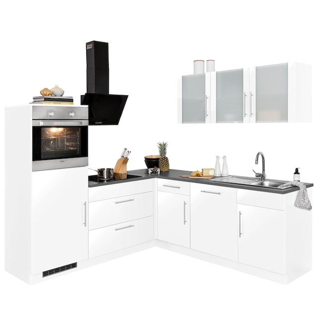 wiho Küchen Winkelküche »Cali«, mit E-Geräten, Stellbreite 210 x 220 cm  kaufen | BAUR