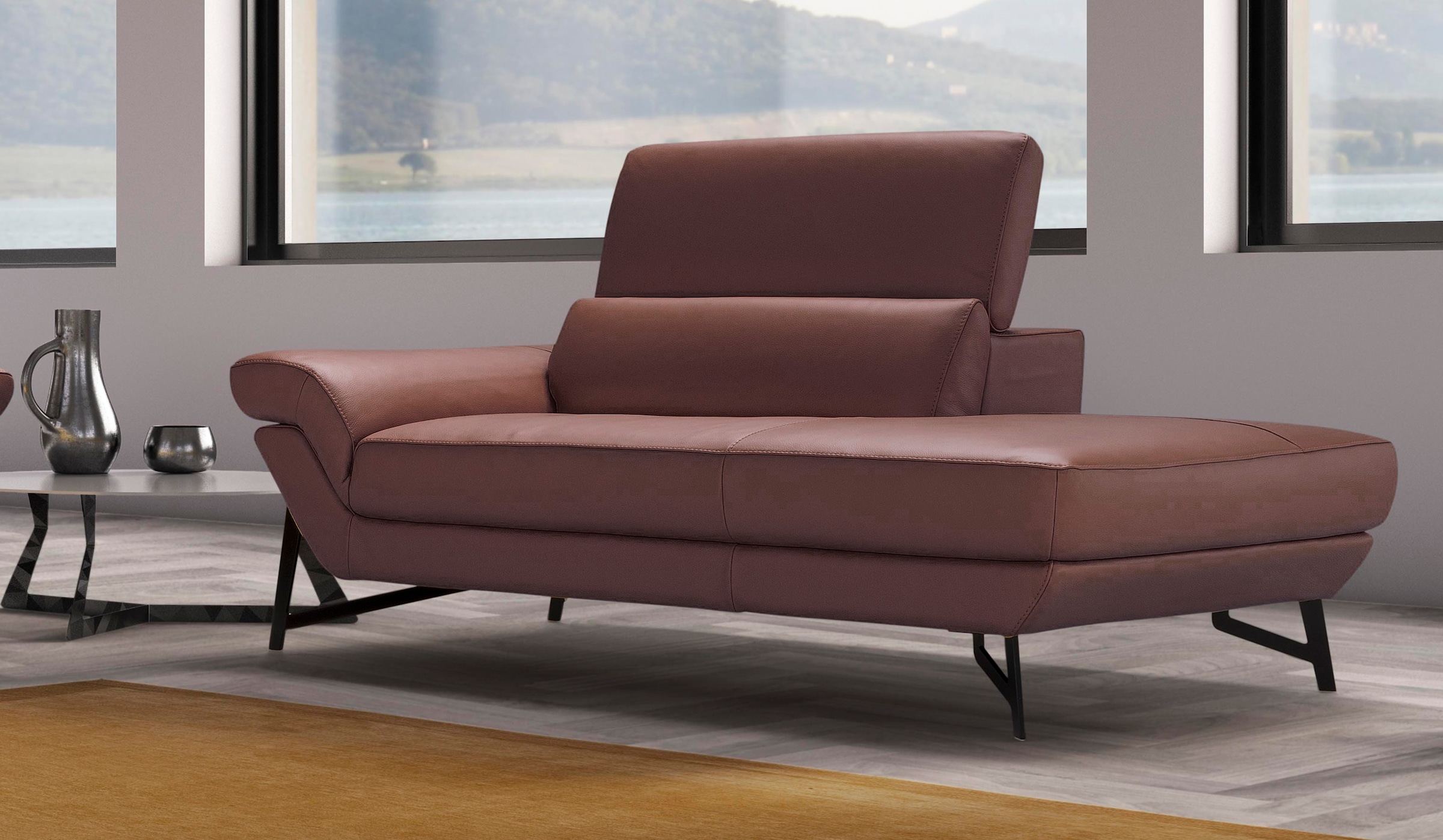 Egoitaliano Ottomane "Narcisa, Designsofa", mit verstellbarer Kopfstütze, Solitärmöbel als Blickfang